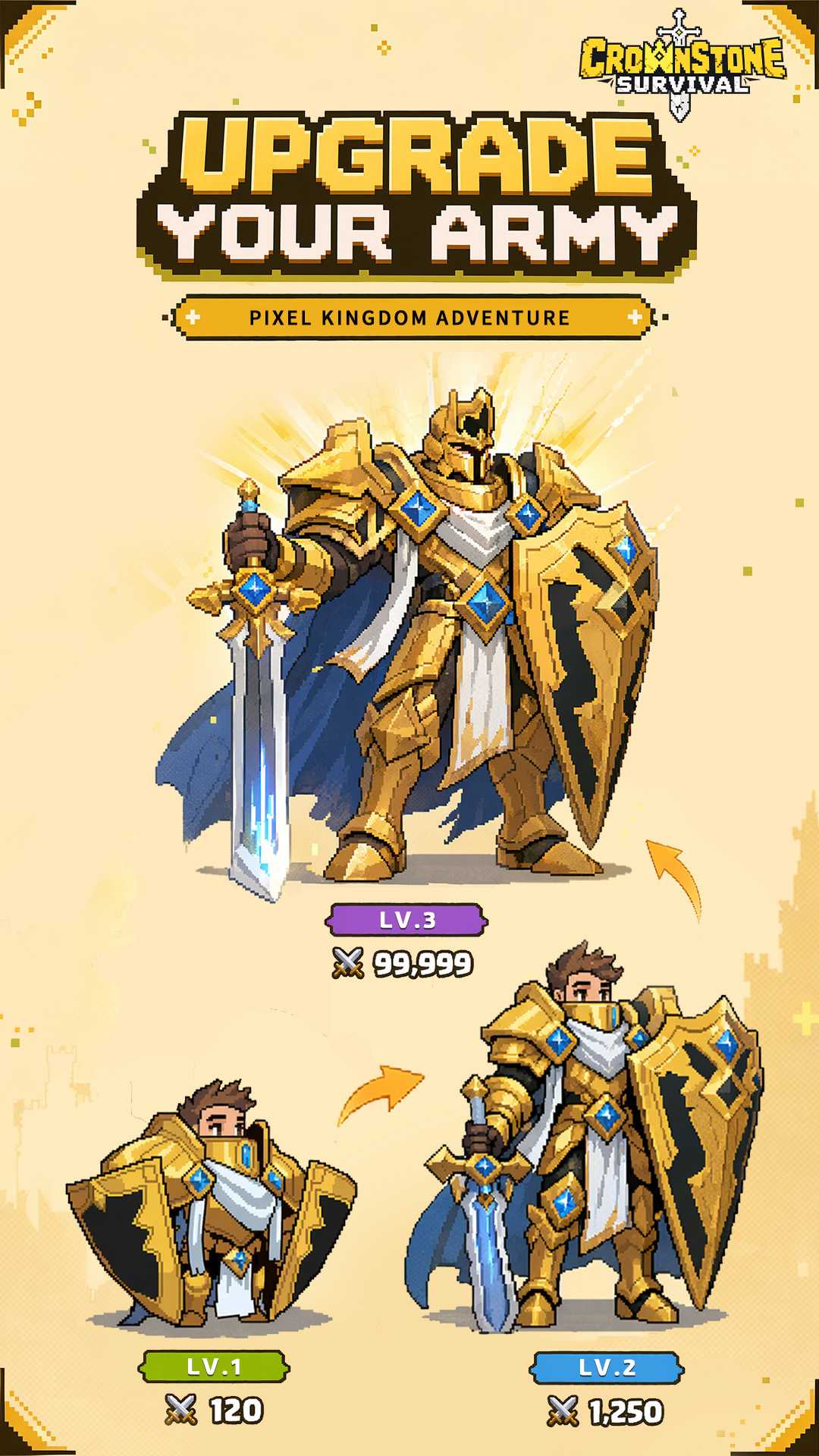 Crownstone Survival Facebook ad: Build your own pixel kingdom