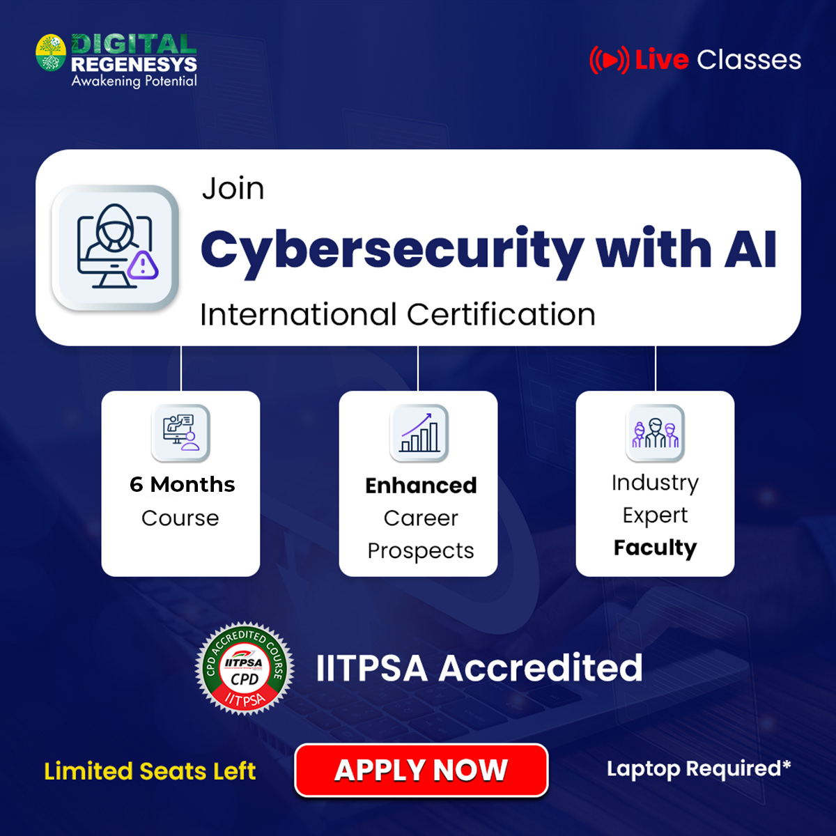 Regenesys Nigeria Facebook ad: International Certificate In Cyber Security With AI!