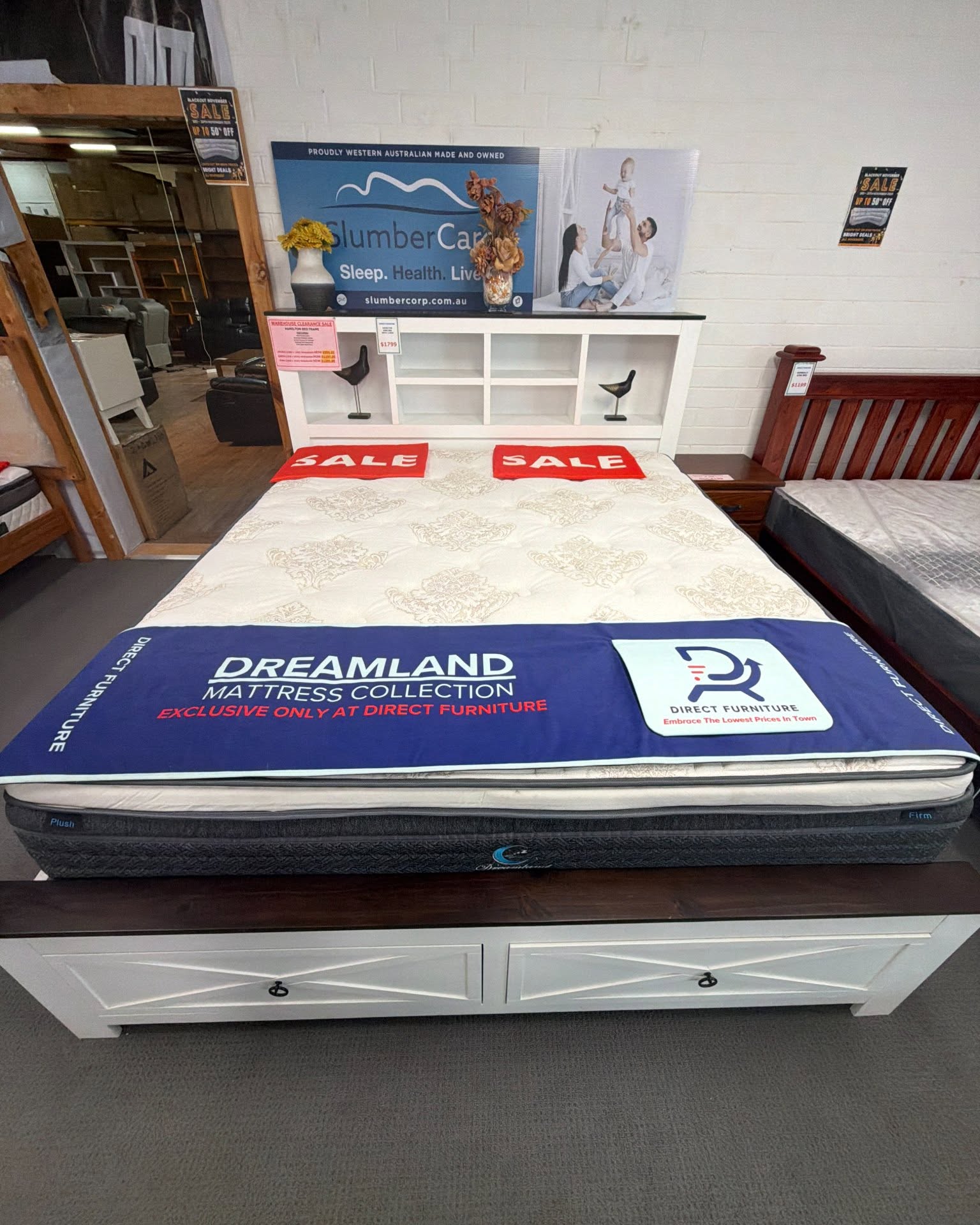 DirectFurniture Welshpool Facebook ad: End Financial Sale Dreamland Luxury Partner Preference…