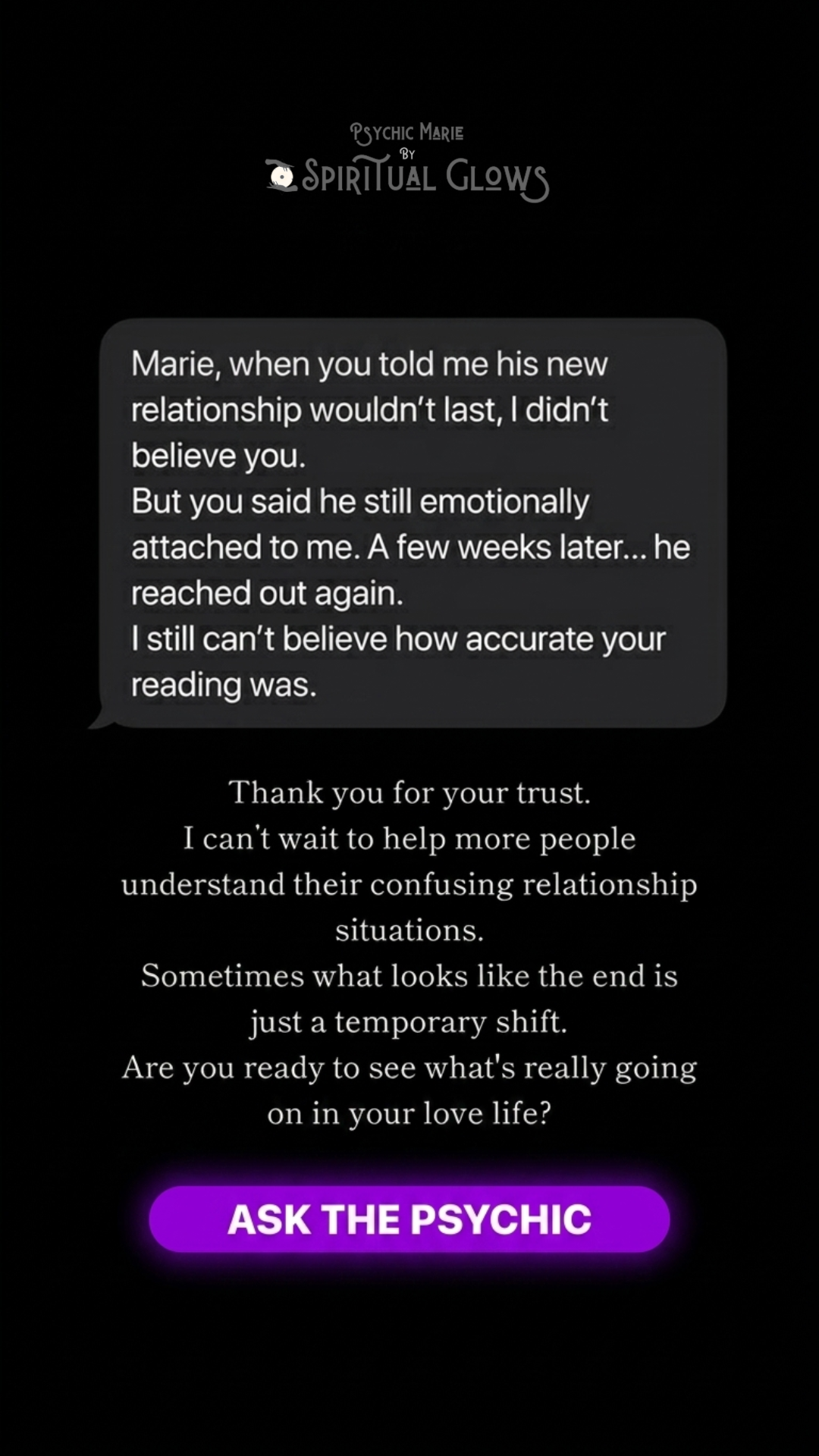 Try Psychic Marie Facebook ad