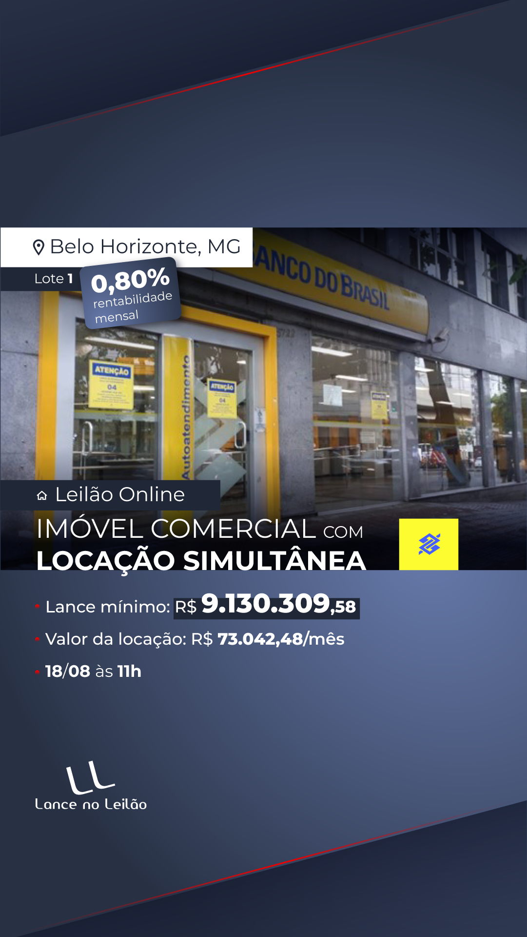 Escritório de Leilões Facebook ad from Aug 10, 2026