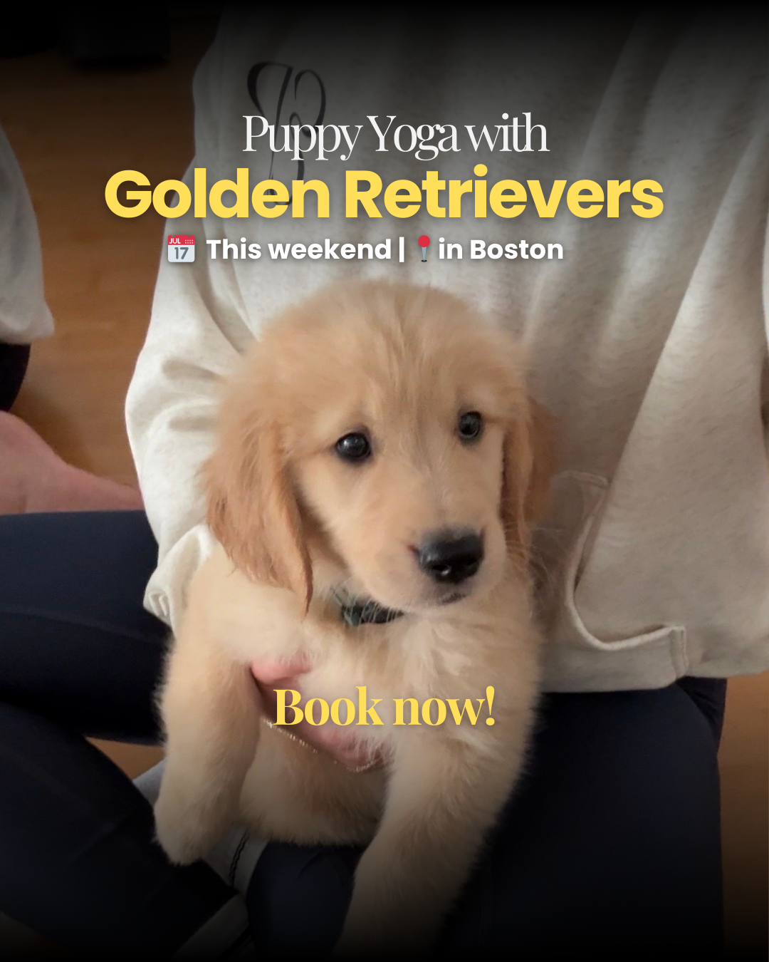 Puppy Yoga Club Facebook ad