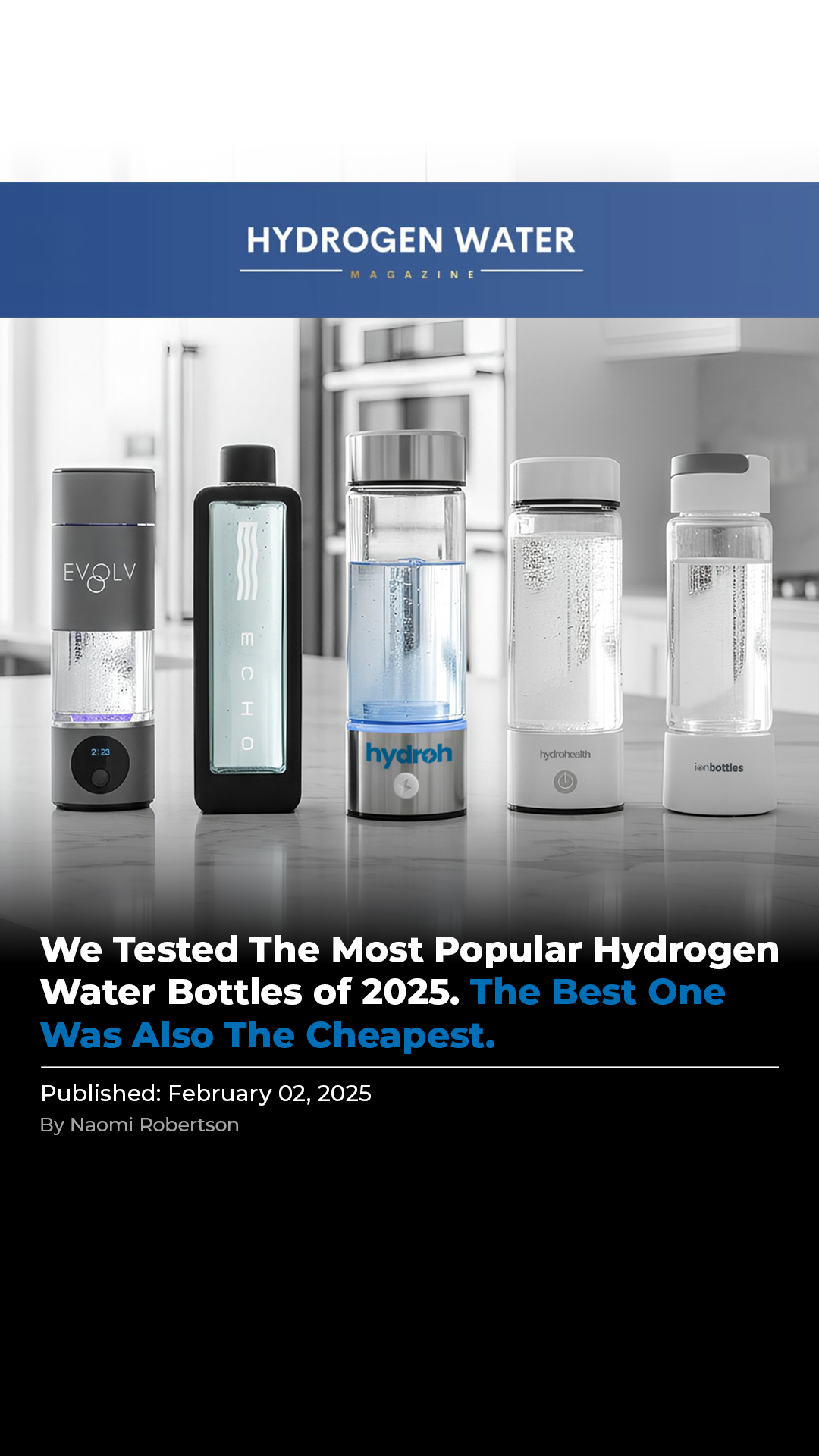 The Hydrogen Water Magazine Facebook ad