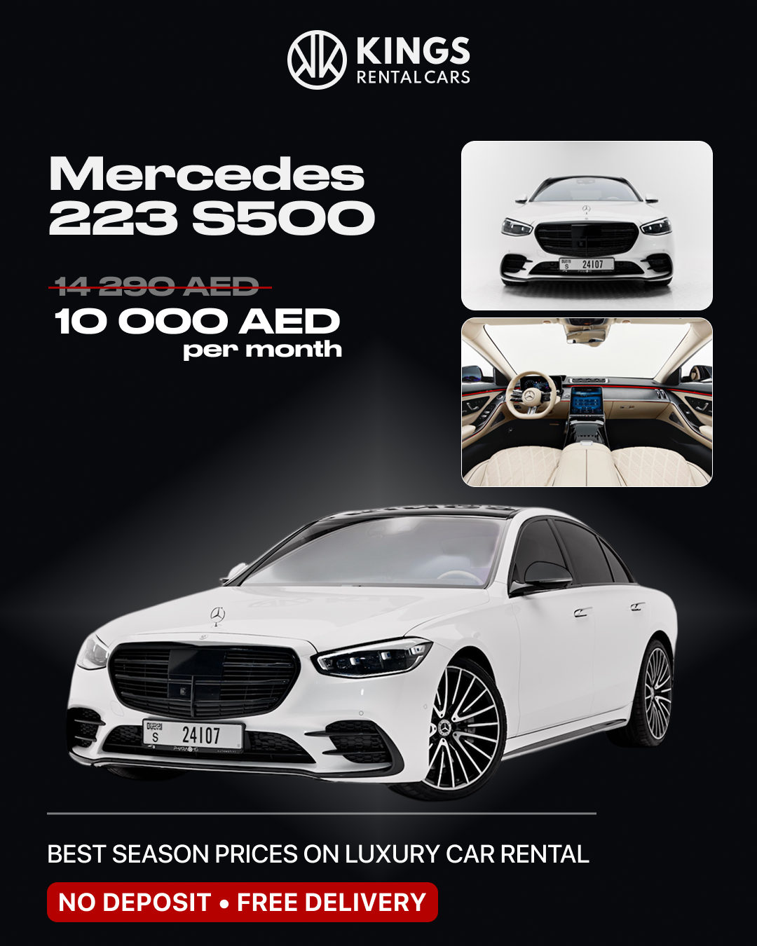 Kings Rental Cars in Dubai Facebook ad