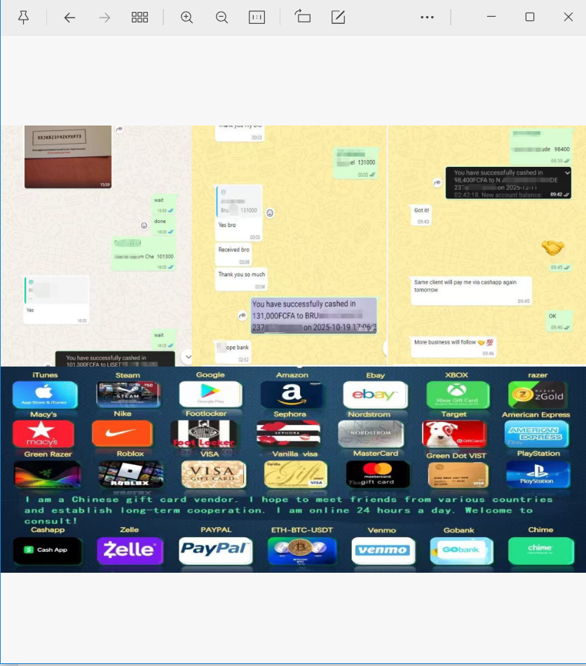 Ignacio Cunningham Facebook ad: Specialized in handling all kinds of gift cards