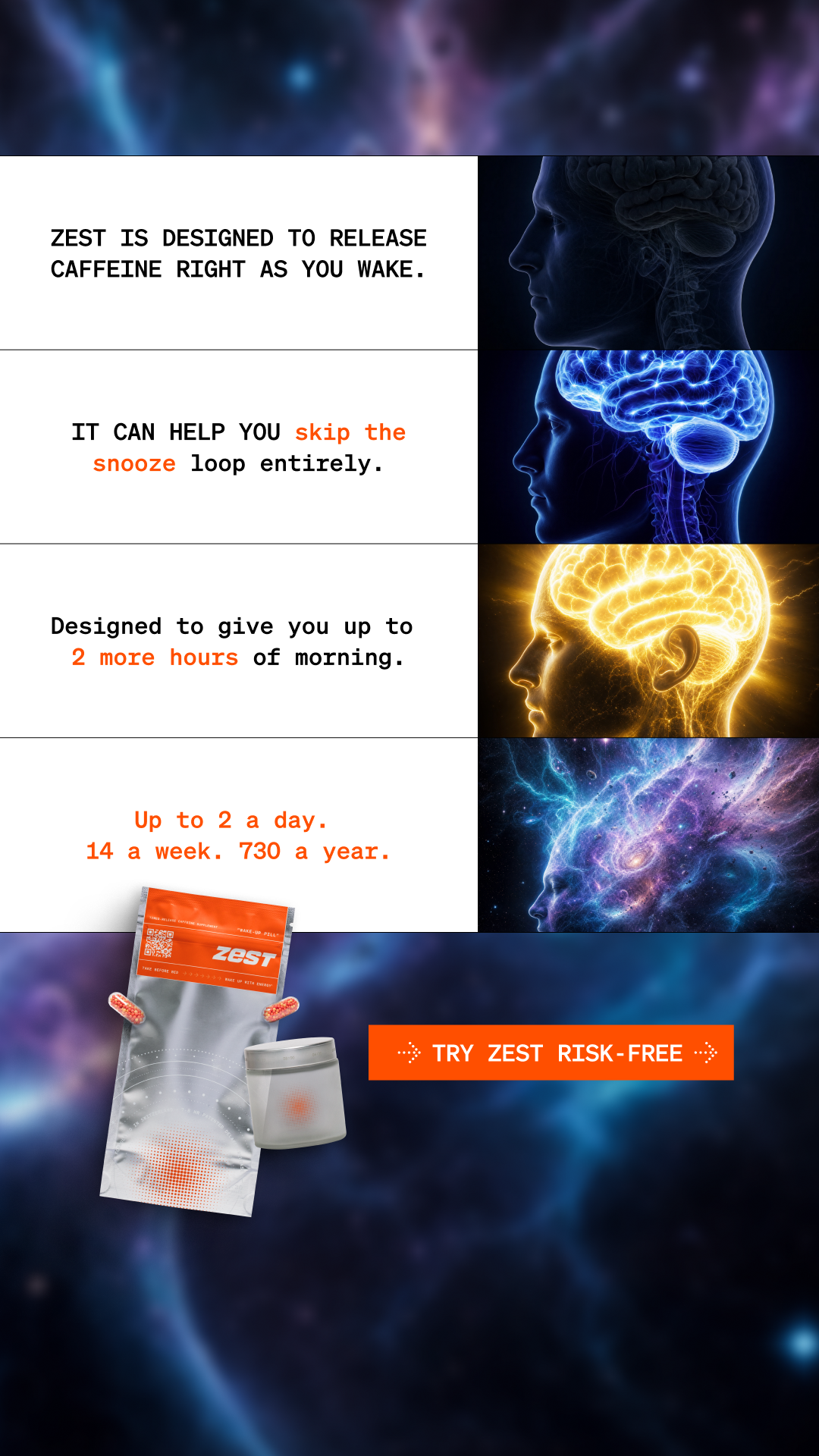 Zest - Wake-Up Pills Facebook ad