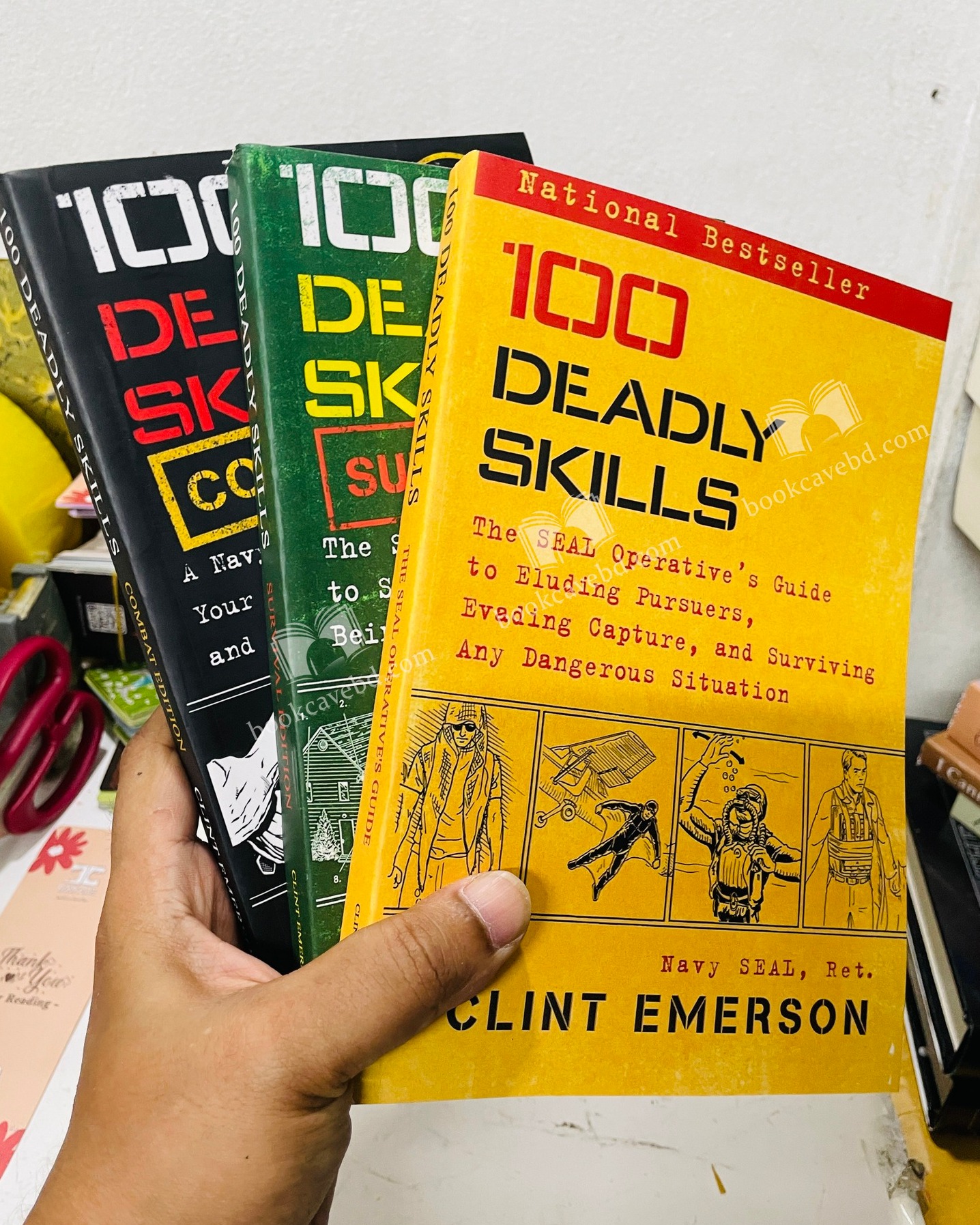The Book Cave Facebook ad: 100 DEADLY SKILLS, THE COMPLETE 3-BOOK COLLECTION