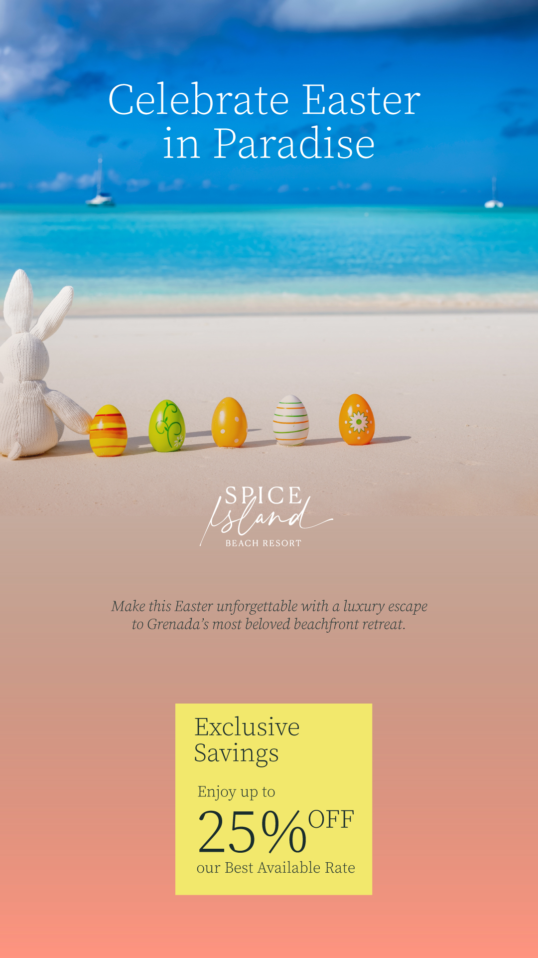 Spice Island Beach Resort Facebook ad from Mar 14, 2026