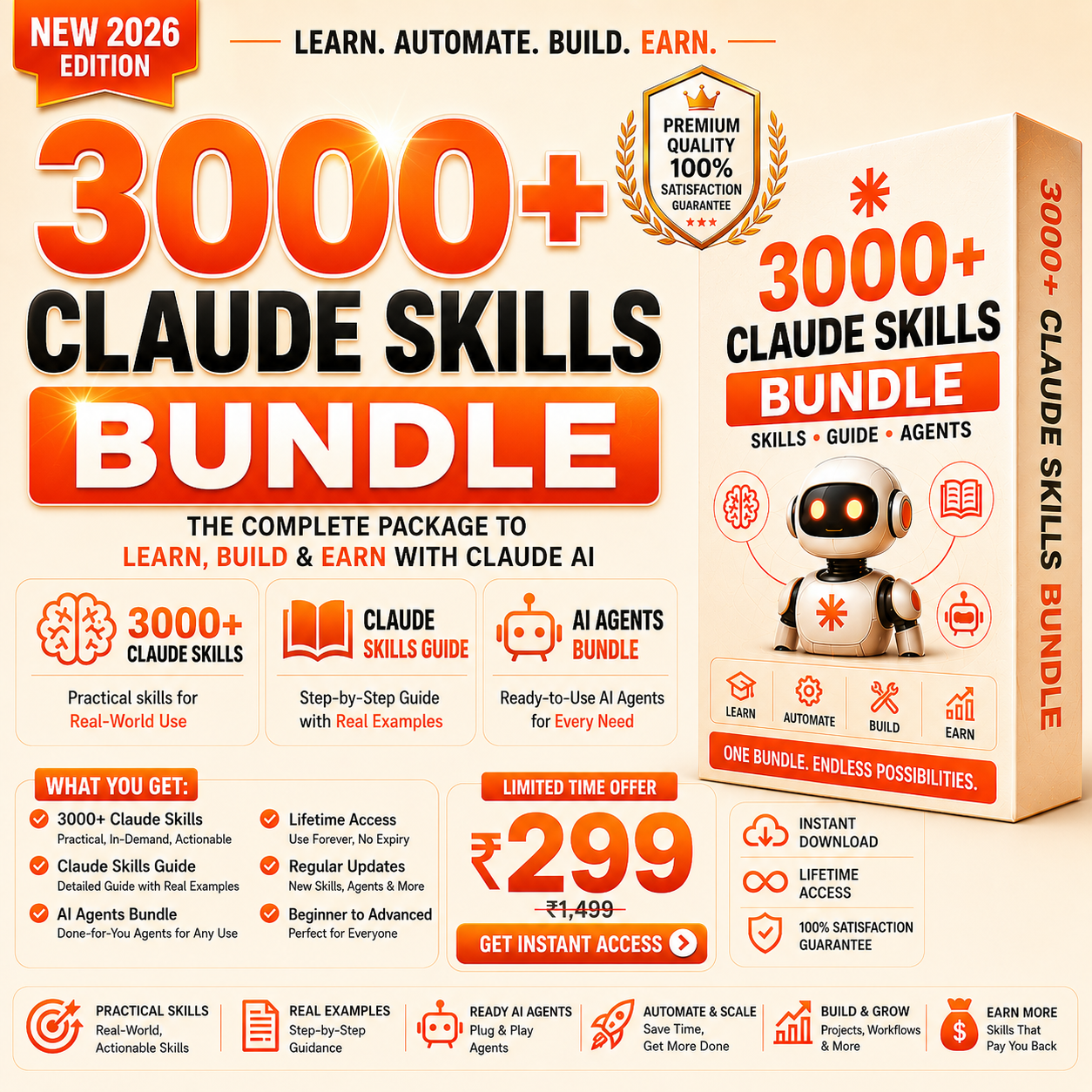 Varnexa Digital Facebook ad: 3000+ Claude Skills & Agents Pack @ ₹269