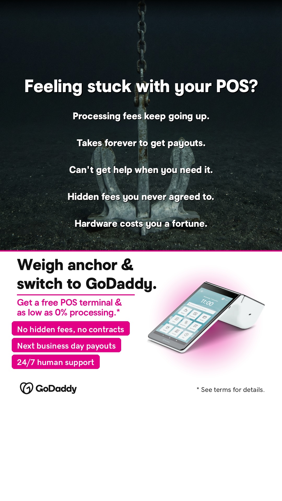 GoDaddy Facebook ad