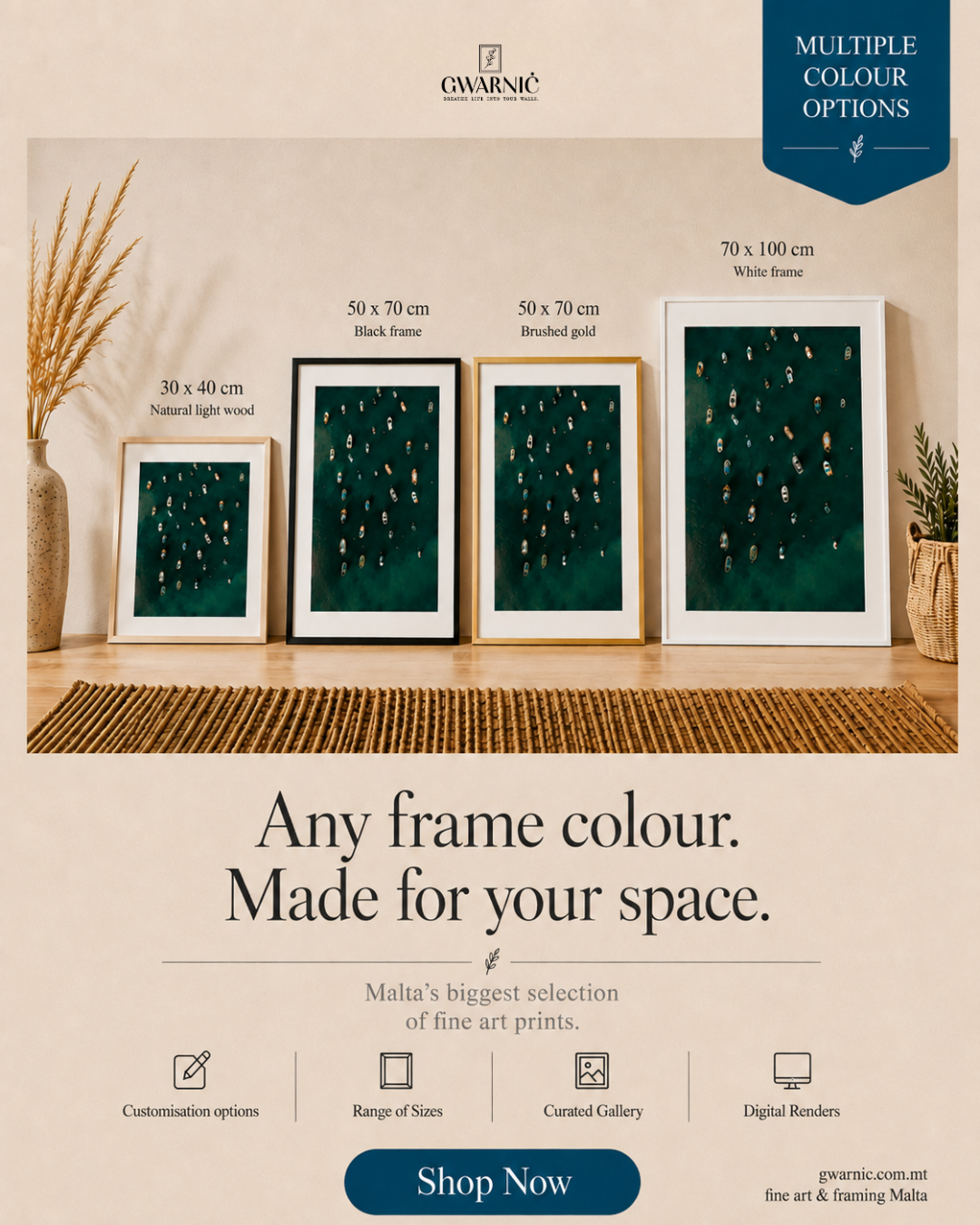 Gwarniċ Facebook ad: Fine Art Prints Made for Your Space