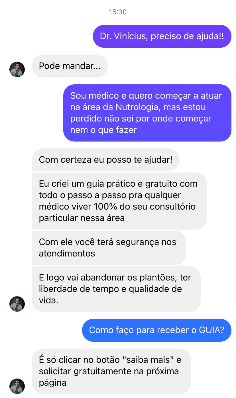 Doutor Vinicius Valença Facebook ad: Plano do Consultório de Nutrologia