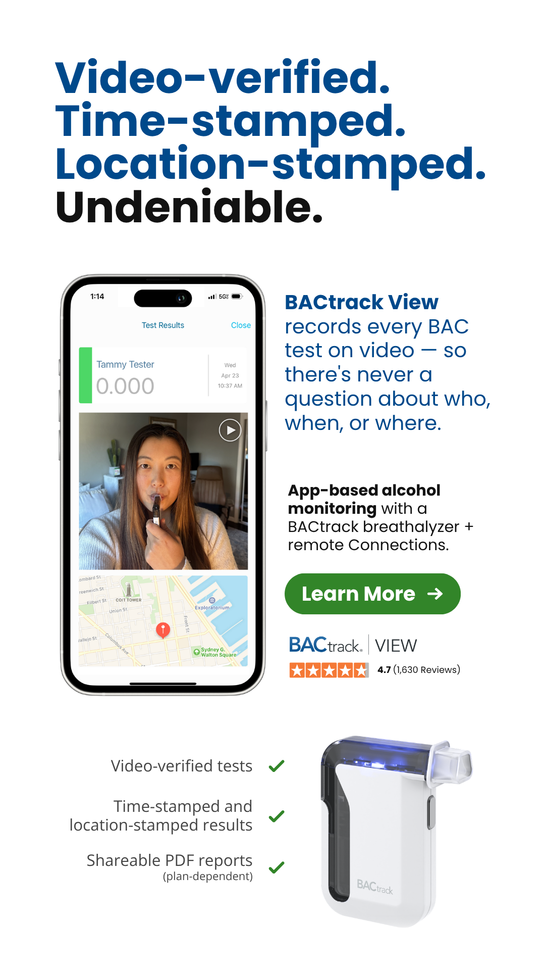 BACtrack View Facebook ad