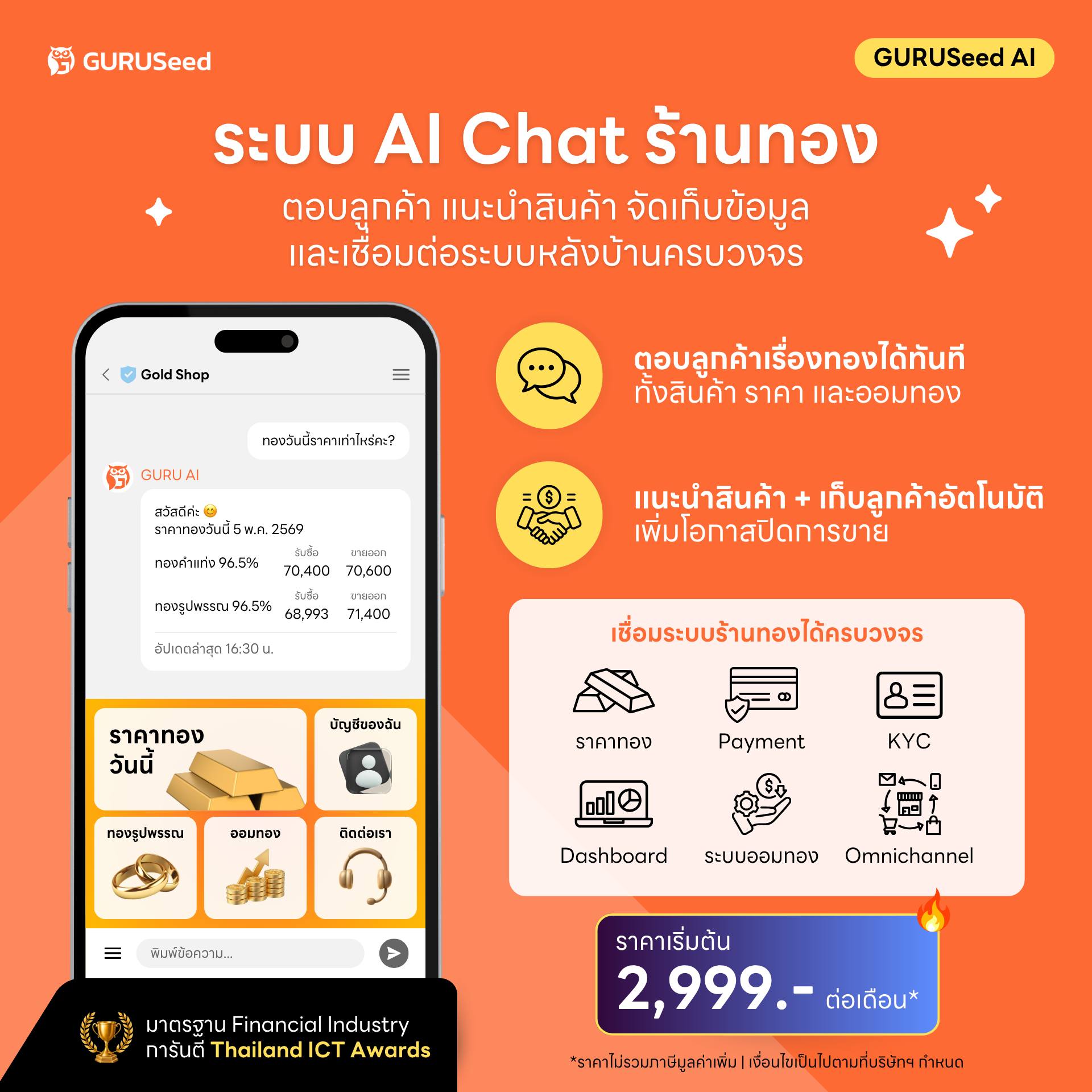 GURUSeed.com Facebook ad: GURUSeed คือระบบ AI Chat สำหรับร้านทอง