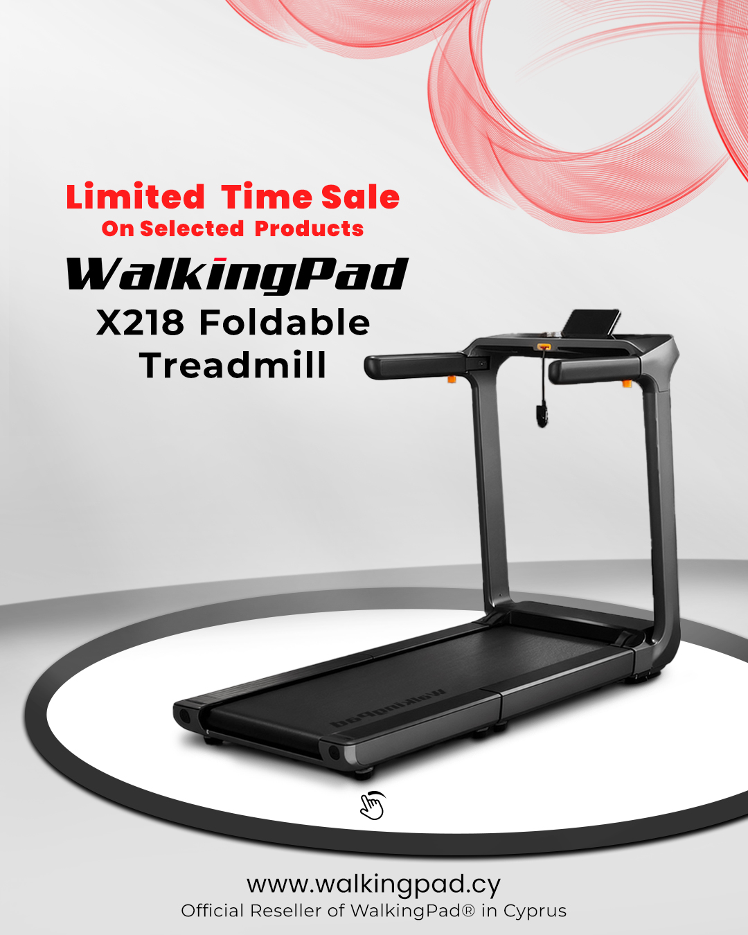 WalkingPad Cyprus Facebook ad: Upgrade your home workouts with Kingsmith & WalkingPad.