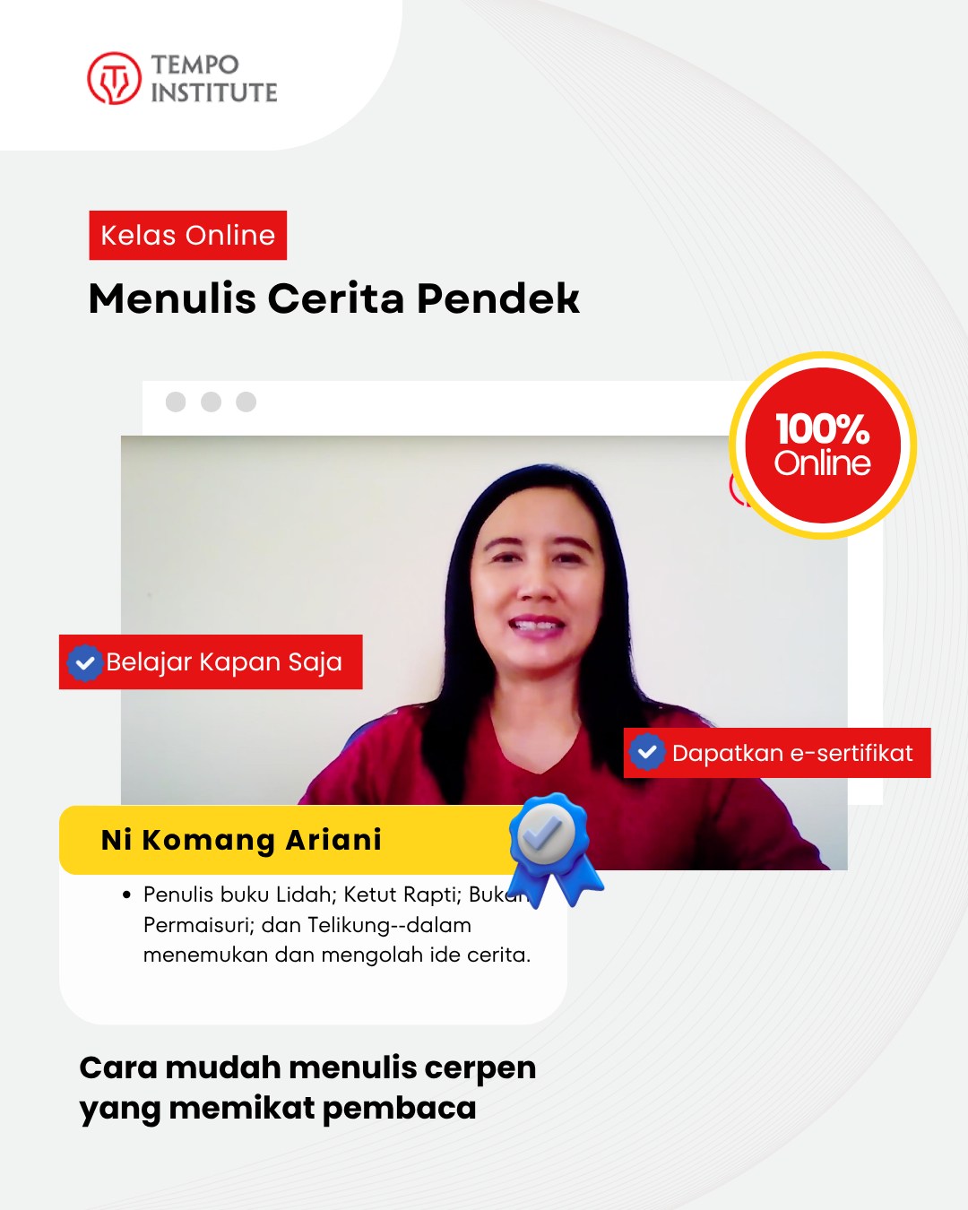 Tempo Institute Facebook ad: Belajar langsung dari Jurnalis & Praktisi Senior TEMPO.