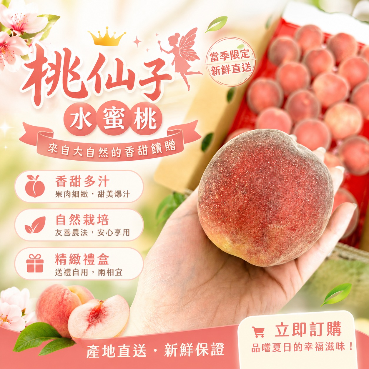 鮮達人水果小舖 Facebook ad: 【誼馨園桃仙子水蜜桃】