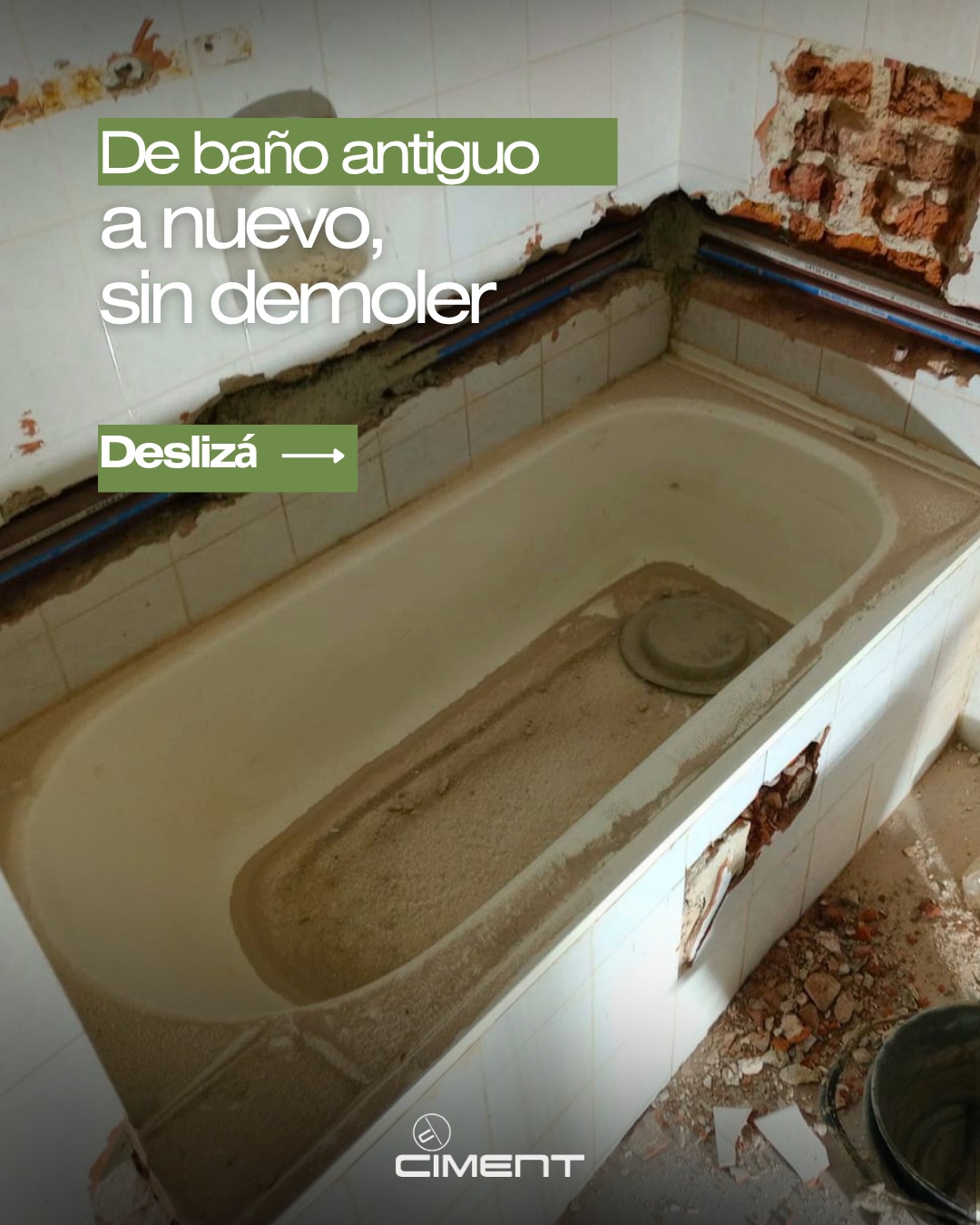 Ciment Facebook ad: Un baño renovado sin demoler