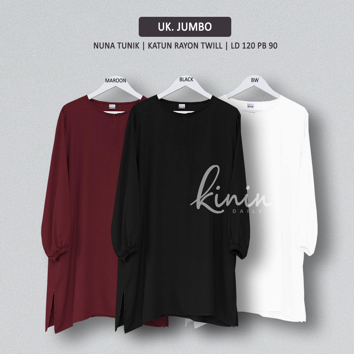 Kinin Daily Facebook ad: Tunik Katun Rayon Jumbo