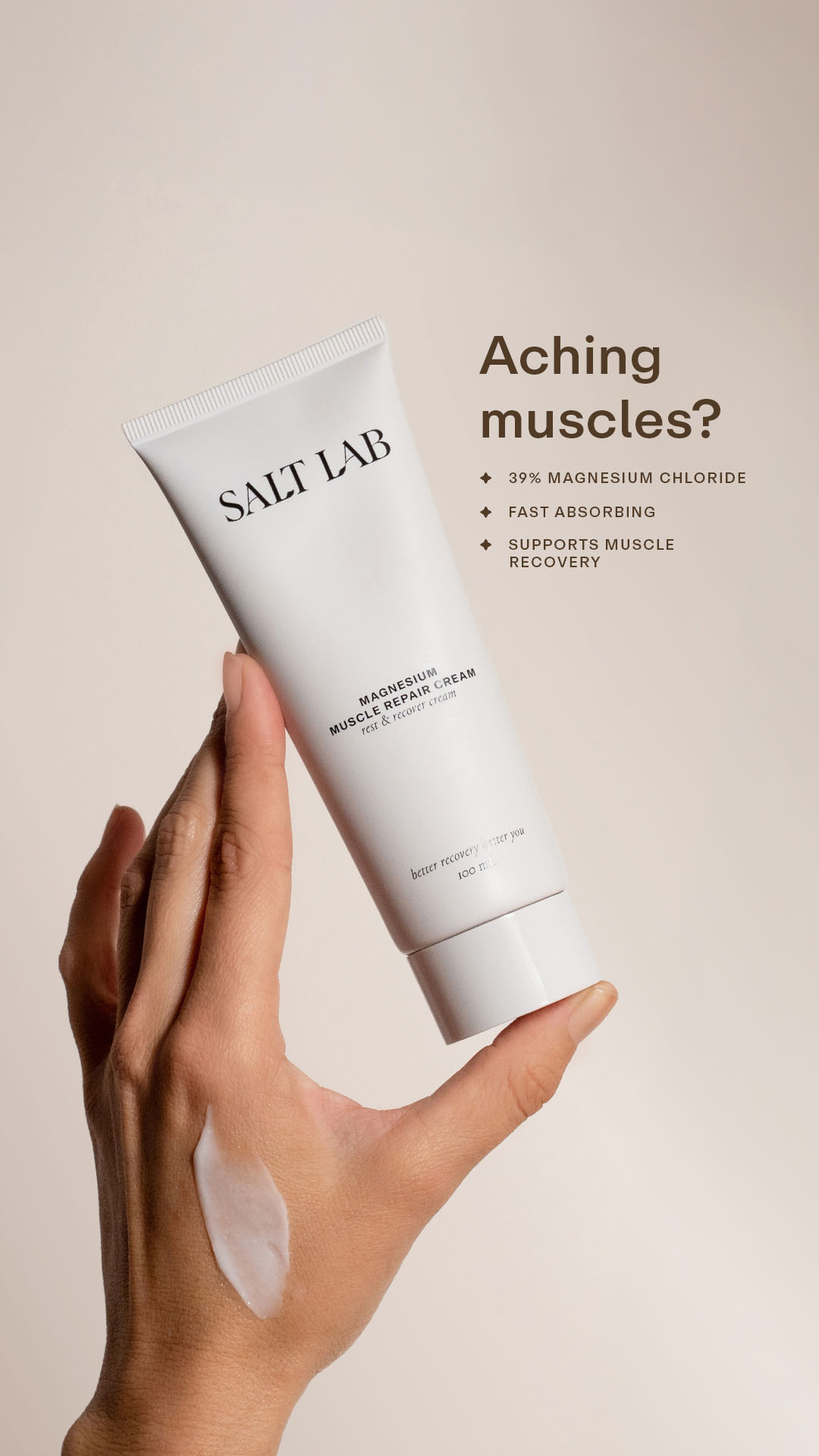 Salt Lab Facebook ad: Magnesium made for recovery