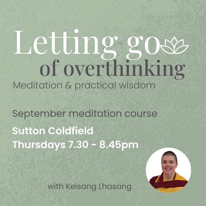 Kadampa Meditation Centre Birmingham Facebook ad: Letting go of overthinking