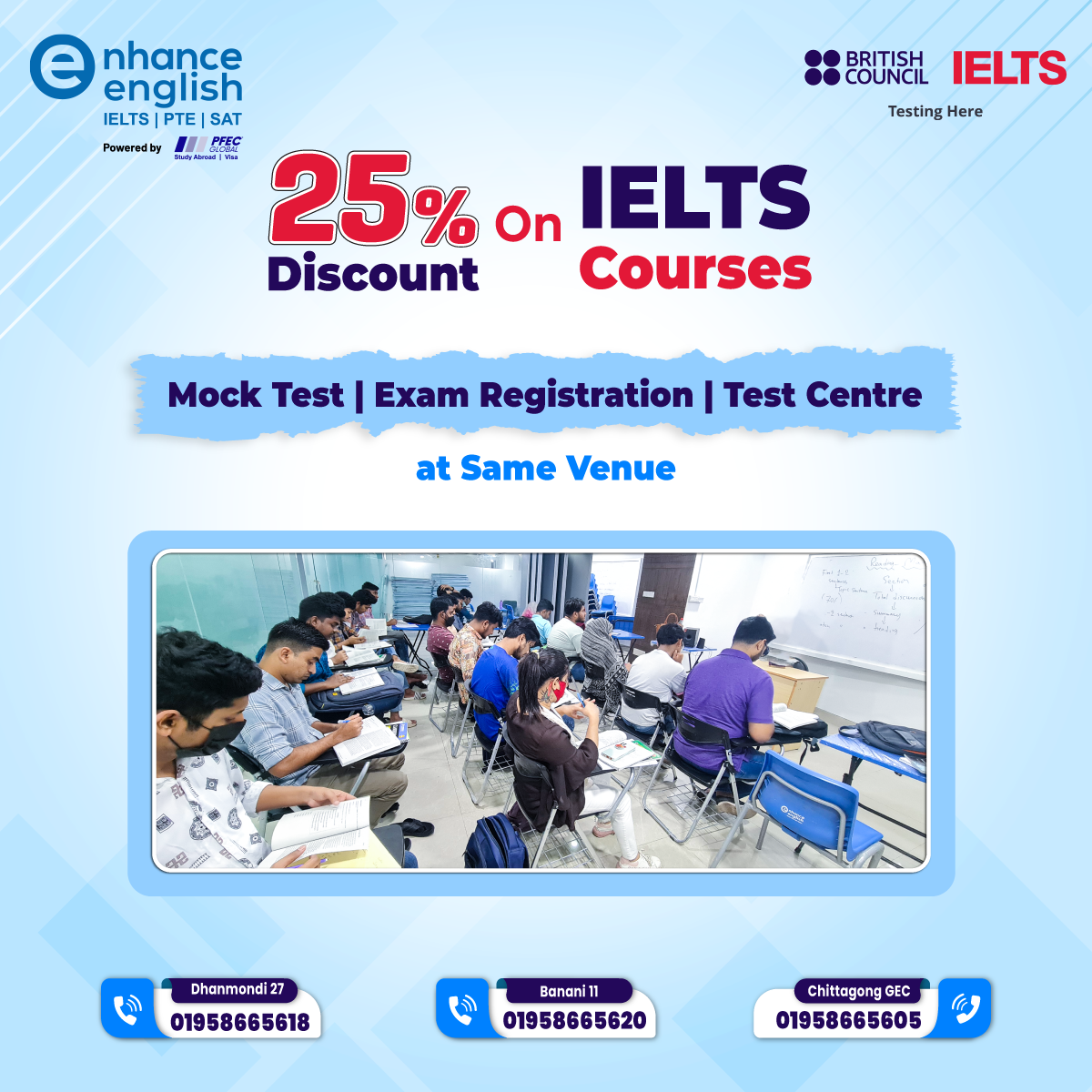 Enhance English Bangladesh Facebook ad: Unlock Higher Scores with Our IELTS Preparation Courses…