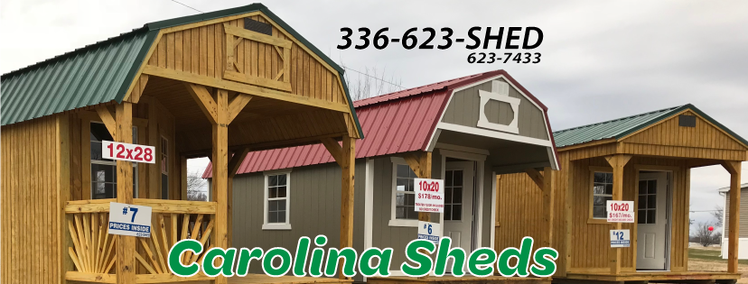 Carolina Sheds Facebook ad: We offer Amish Built Sheds, Buildings, Garages and…