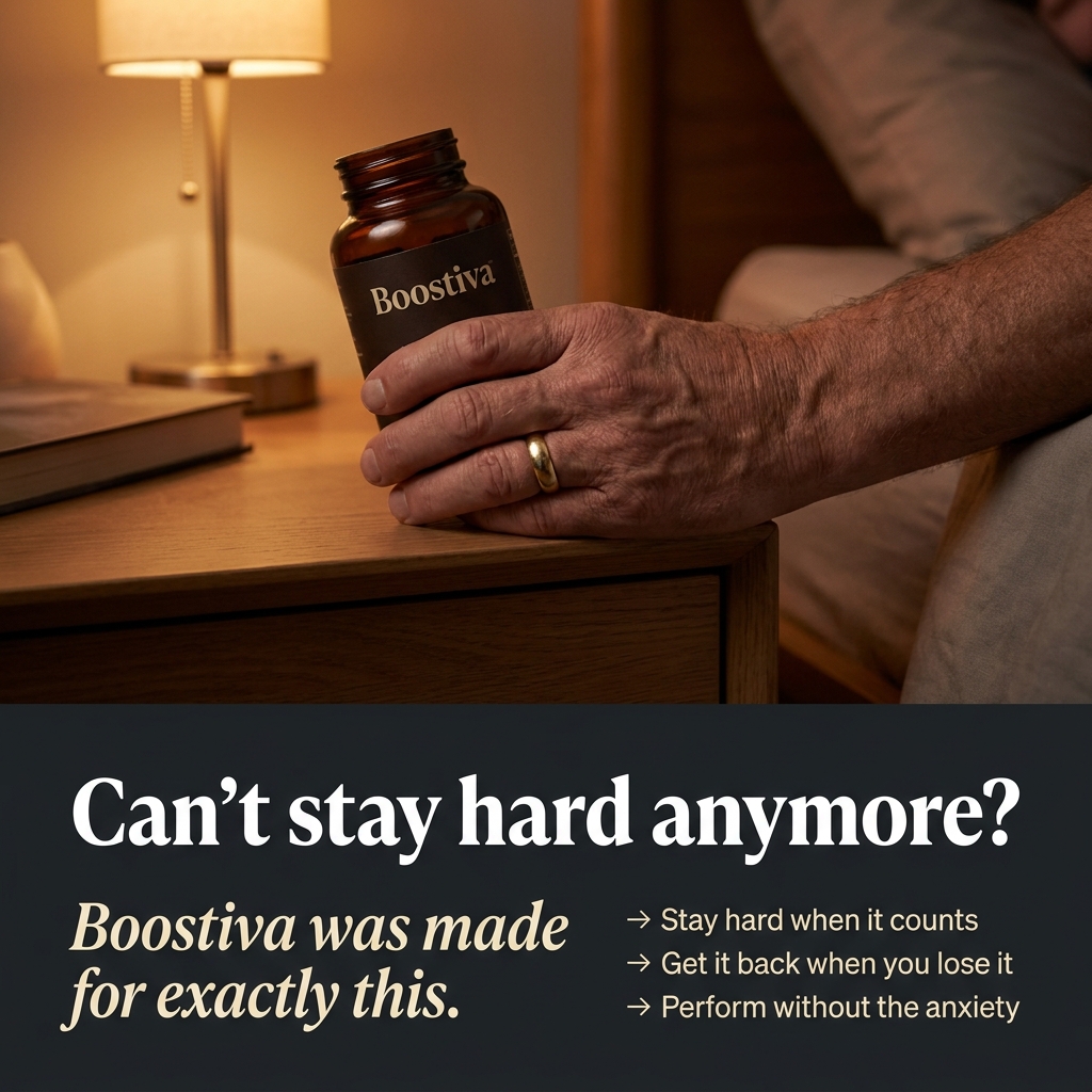 Boostiva Men Facebook ad: Get Your Edge Back, From the Boardroom to the Bedroom