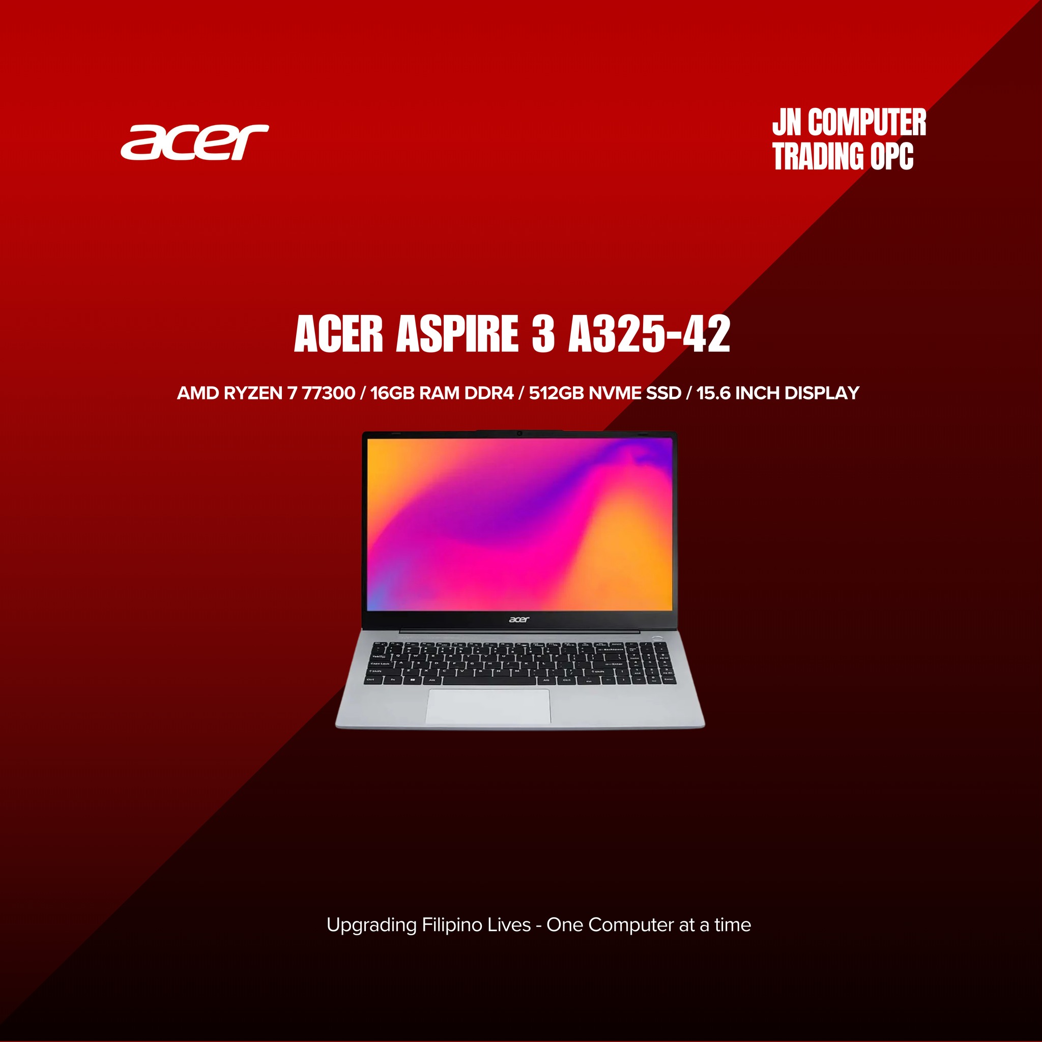 JN Computer Trading OPC Facebook ad: The Acer Aspire 3 A325-42 with an AMD…