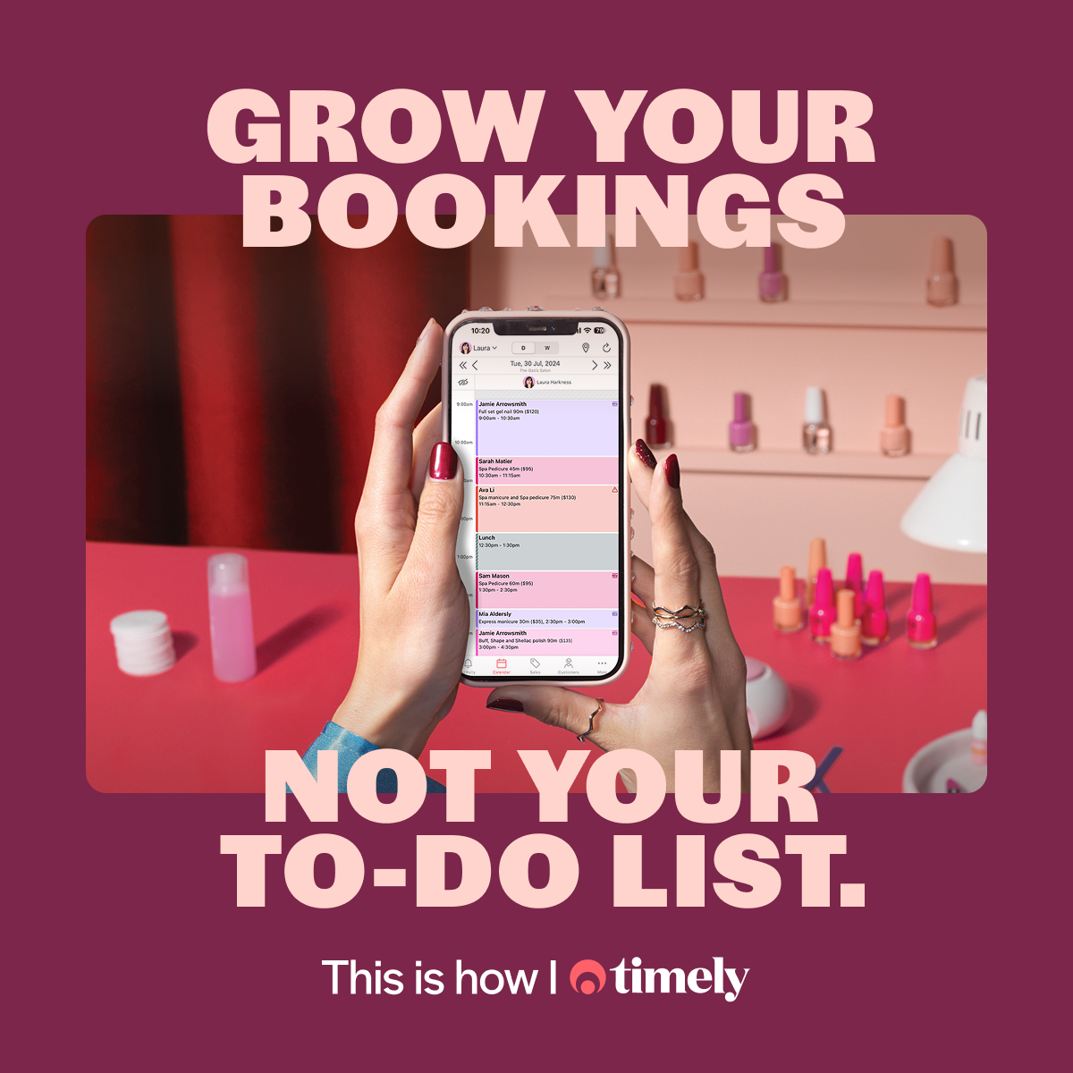 Timely Appointment Software Facebook ad: Less to do, more done