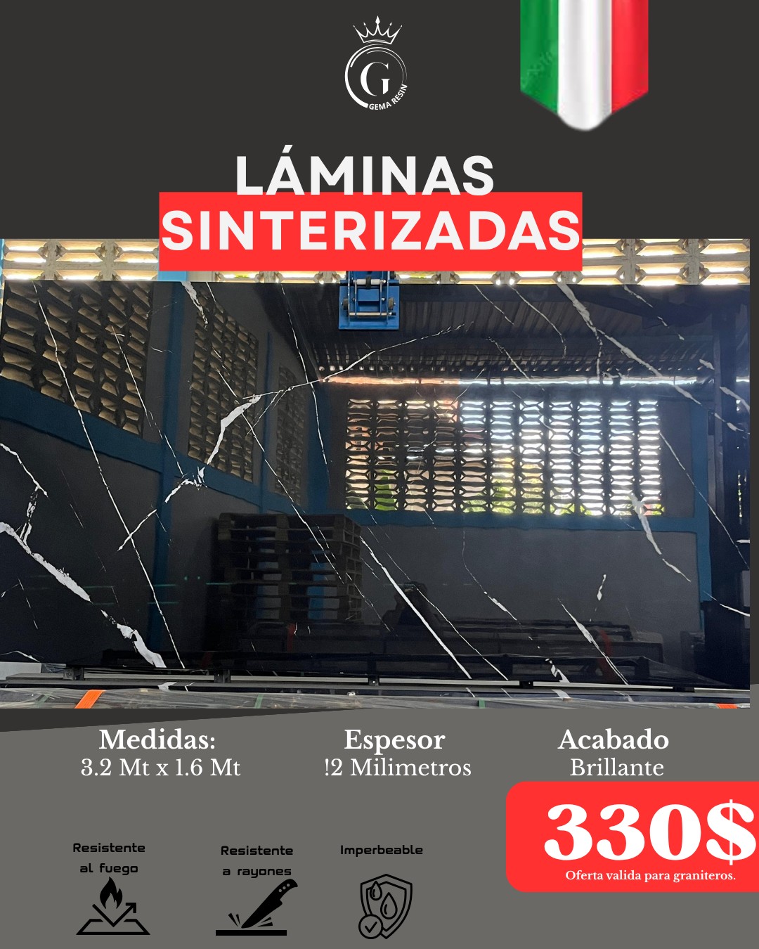 Gema Resin Facebook ad: ¡CALIDAD ITALIANA QUE IMPONE ESTÁNDAR!
