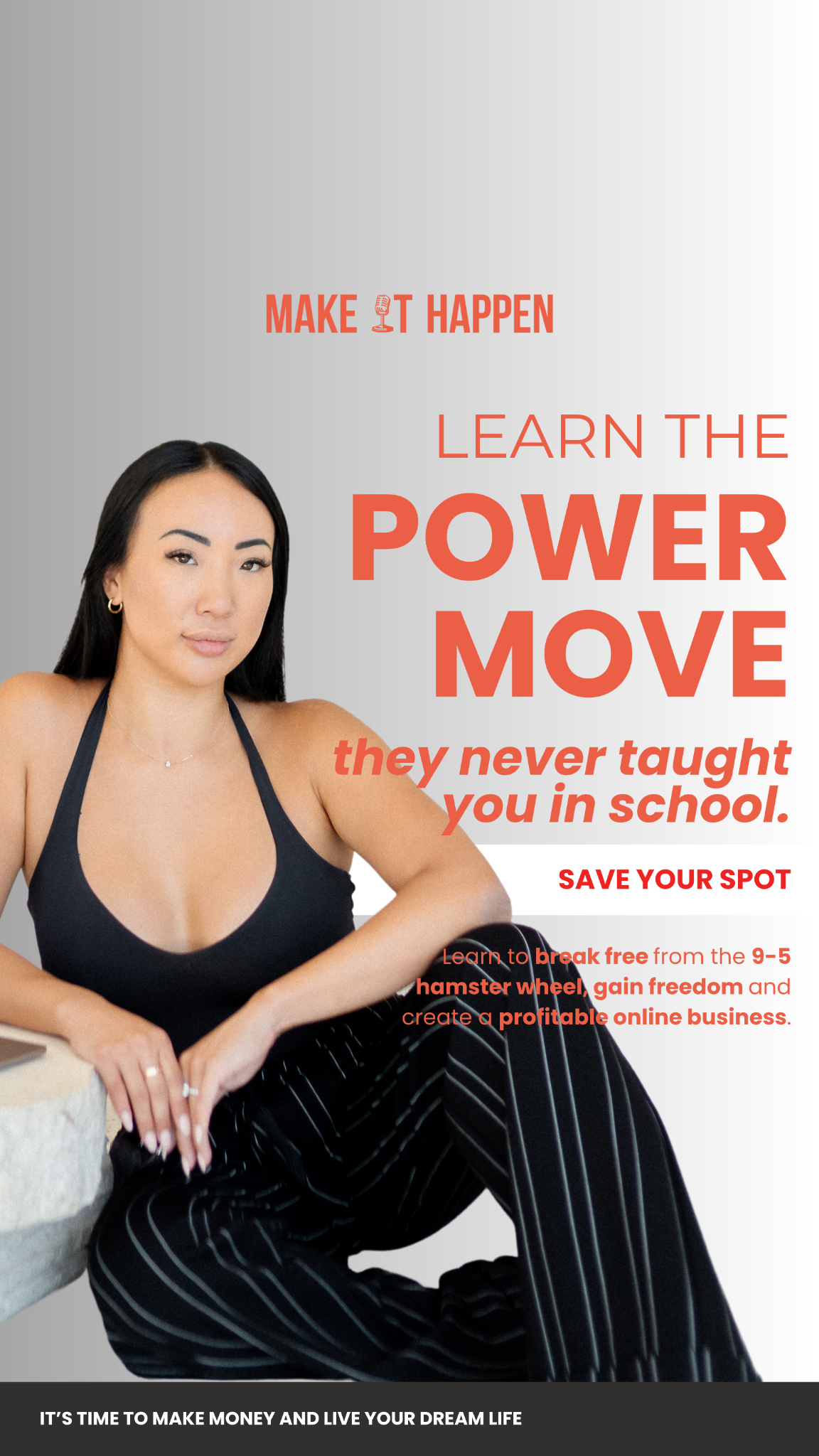 Make It Happen Facebook ad: Free Live Business Webinar