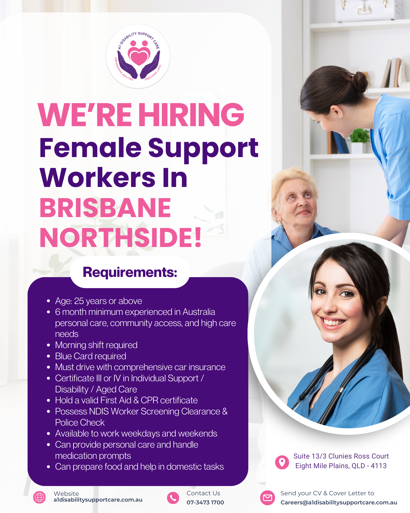 A1 Disability Support Care Facebook ad