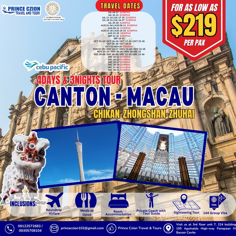 Prince CZION Travel & Tours Facebook ad