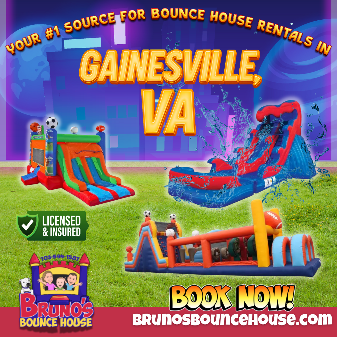 Bruno's Bounce House Facebook ad: Bring Joy to Your Event with Bruno's Bounce House Rentals…