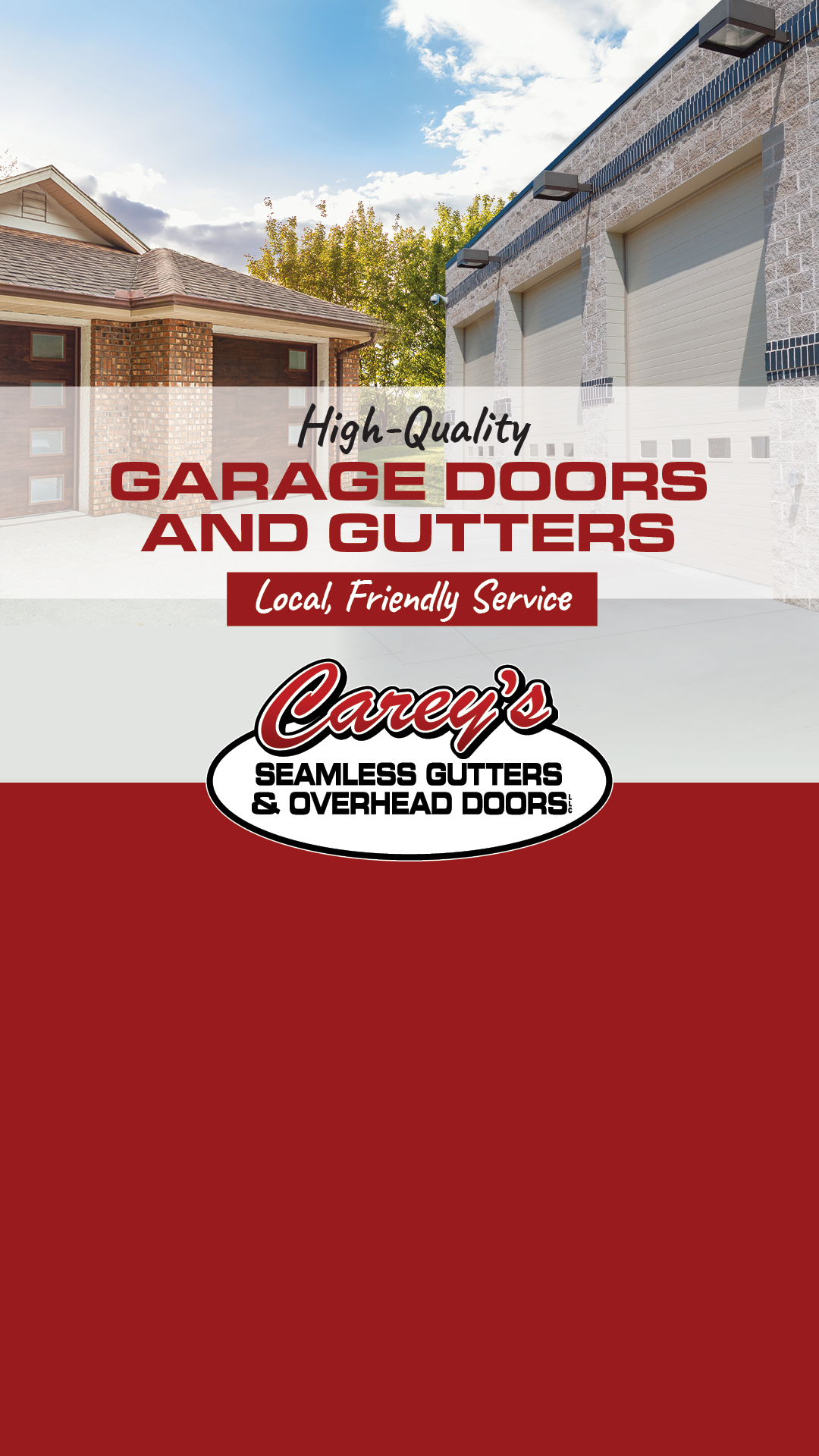 Carey's Seamless Gutters & Overhead Doors, LLC Facebook ad