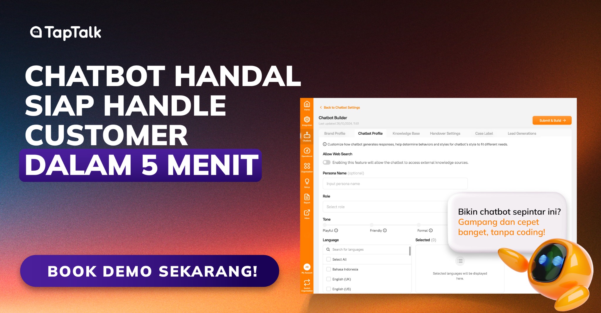 TapTalk.io Facebook ad: AI Chatbot Siap Digunakan dalam Menit