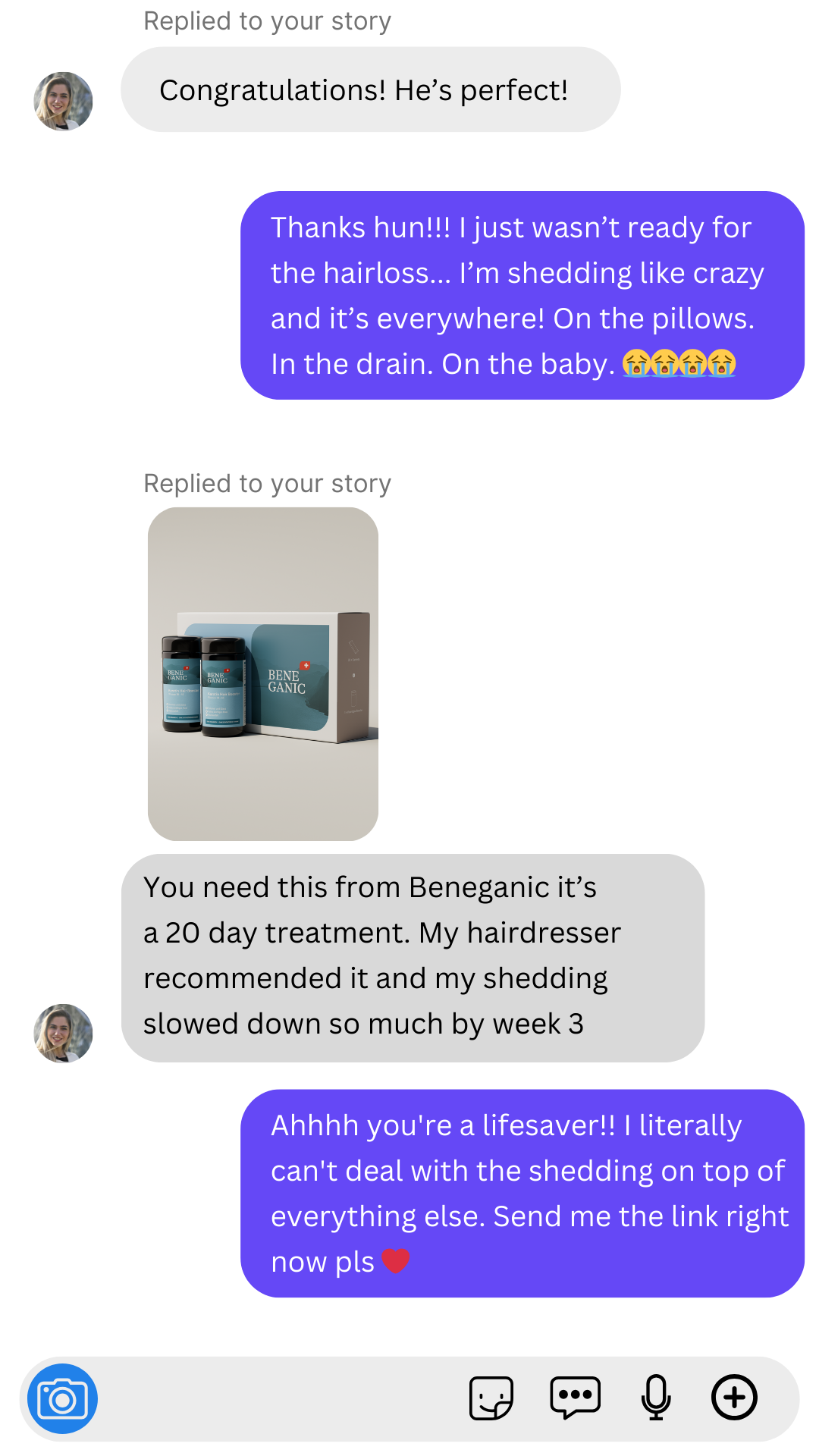 New Mom Tips Facebook ad: Postpartum Hair Loss Tip For New Moms
