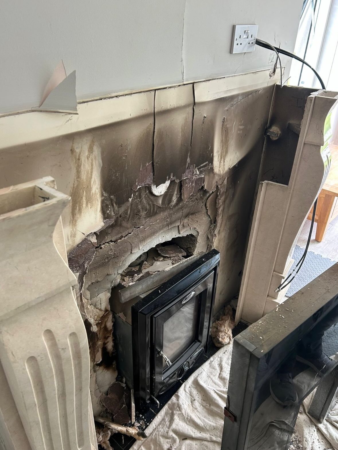 JR Fireplaces & Feature walls Facebook ad: PLEASE BE AWARE, MEDIA WALLS, FIREPLACES & STOVE…