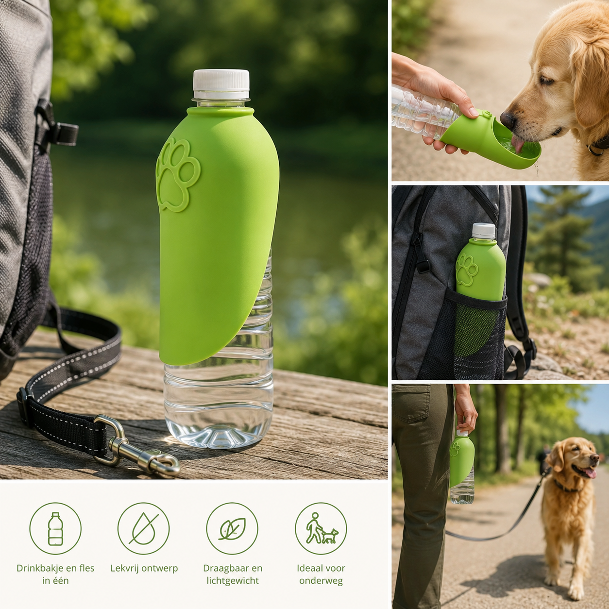 Pootr Facebook ad: Maak van elke waterfles een handige drinkbak.
