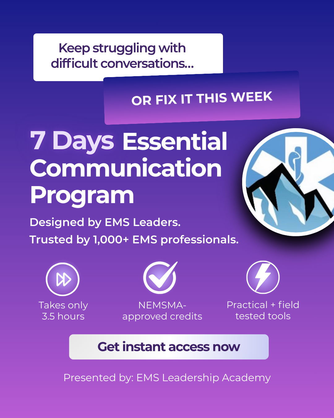 EMS Leadership Academy Facebook ad