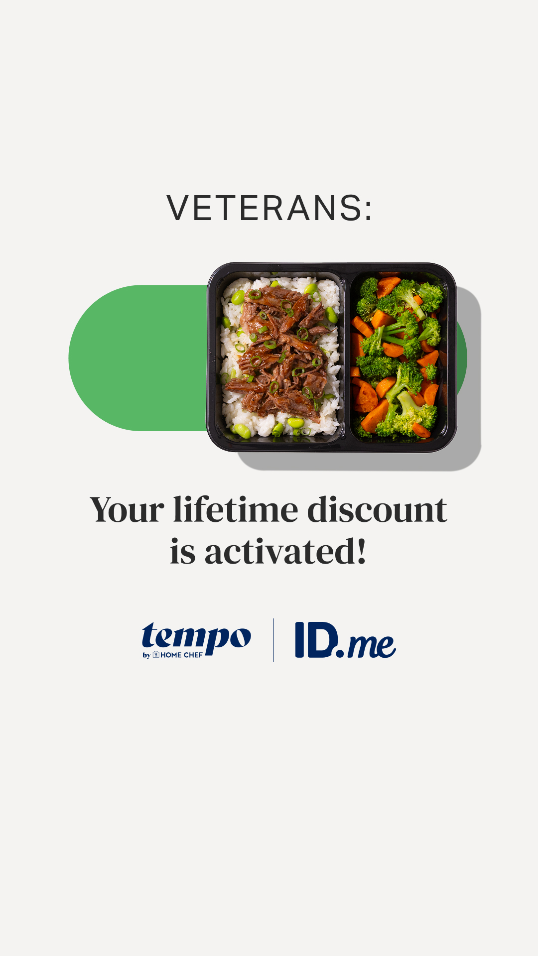 ID.me Facebook ad: 50% off first box + 10% off lifetime discount