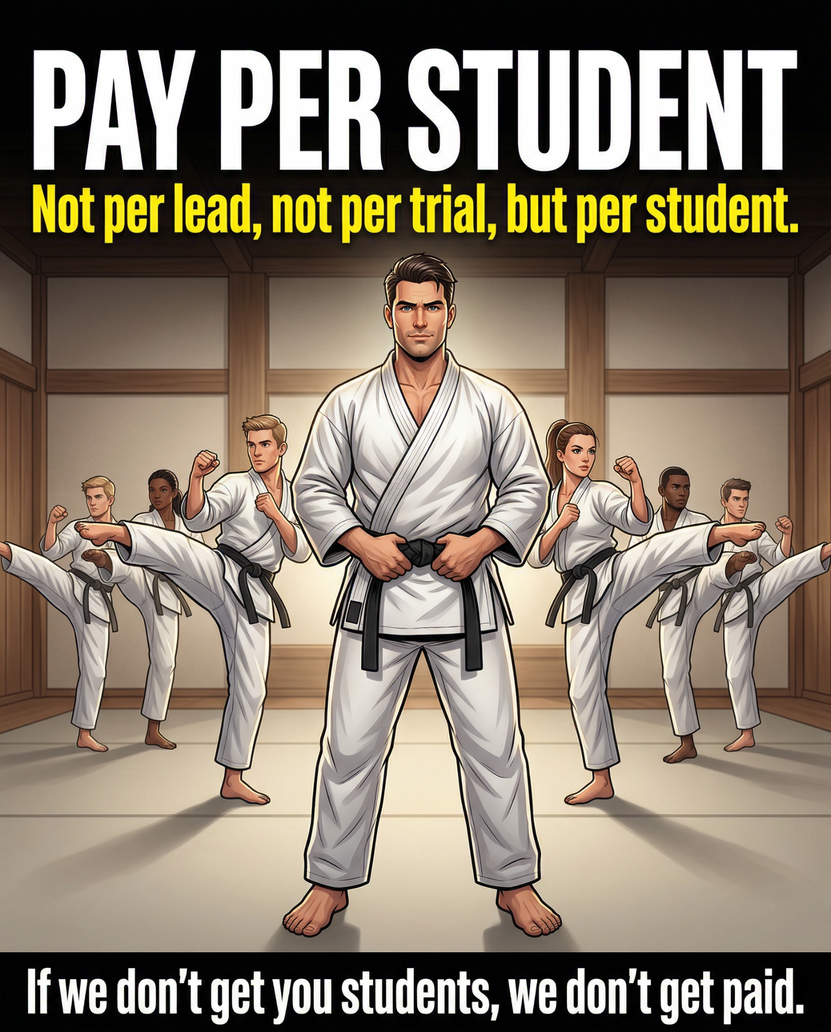 Martial Consulting Facebook ad: You teach, we fill your classes!