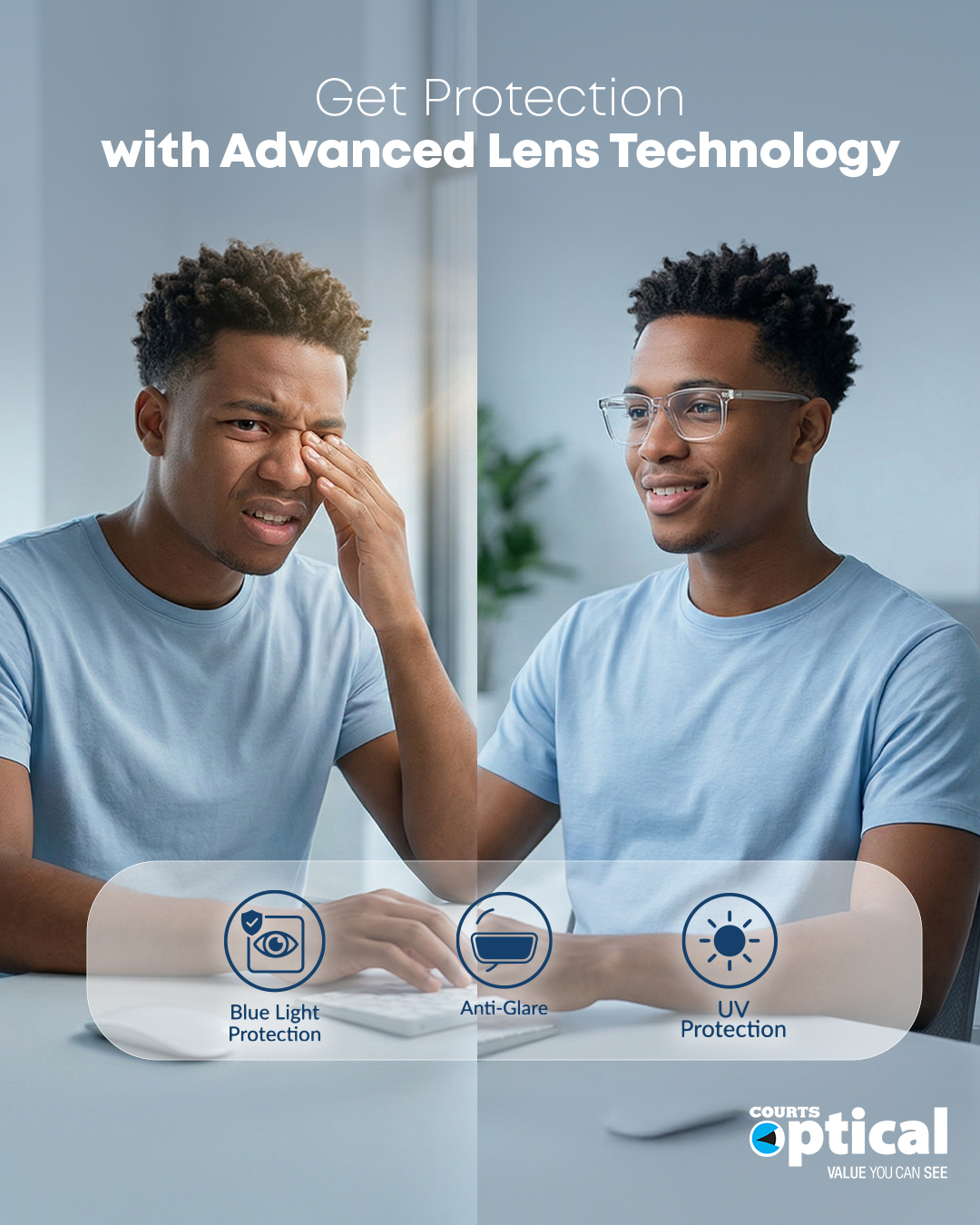 Courts Optical Grenada Facebook ad: Smarter Lenses for Better Vision