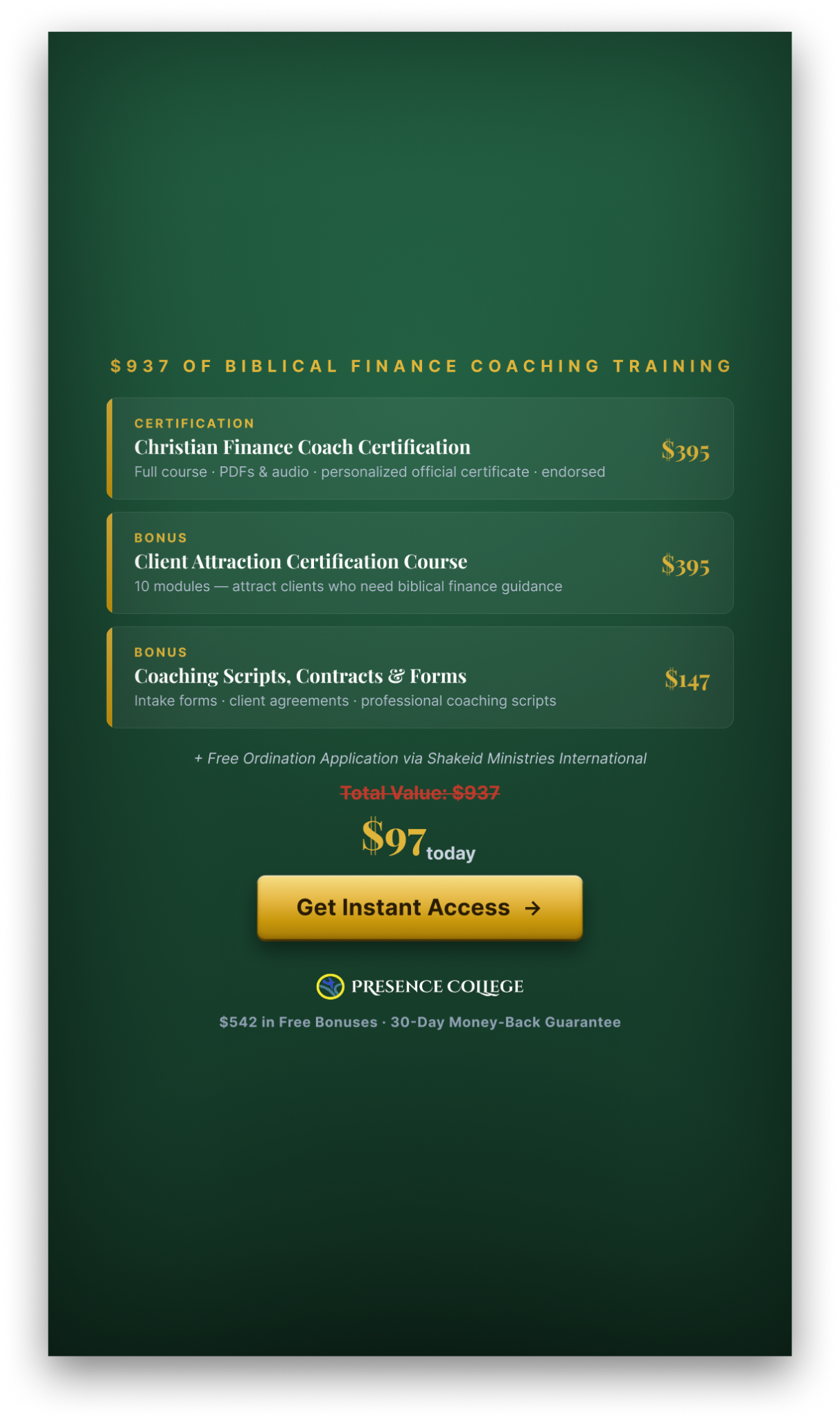 Presence College Facebook ad