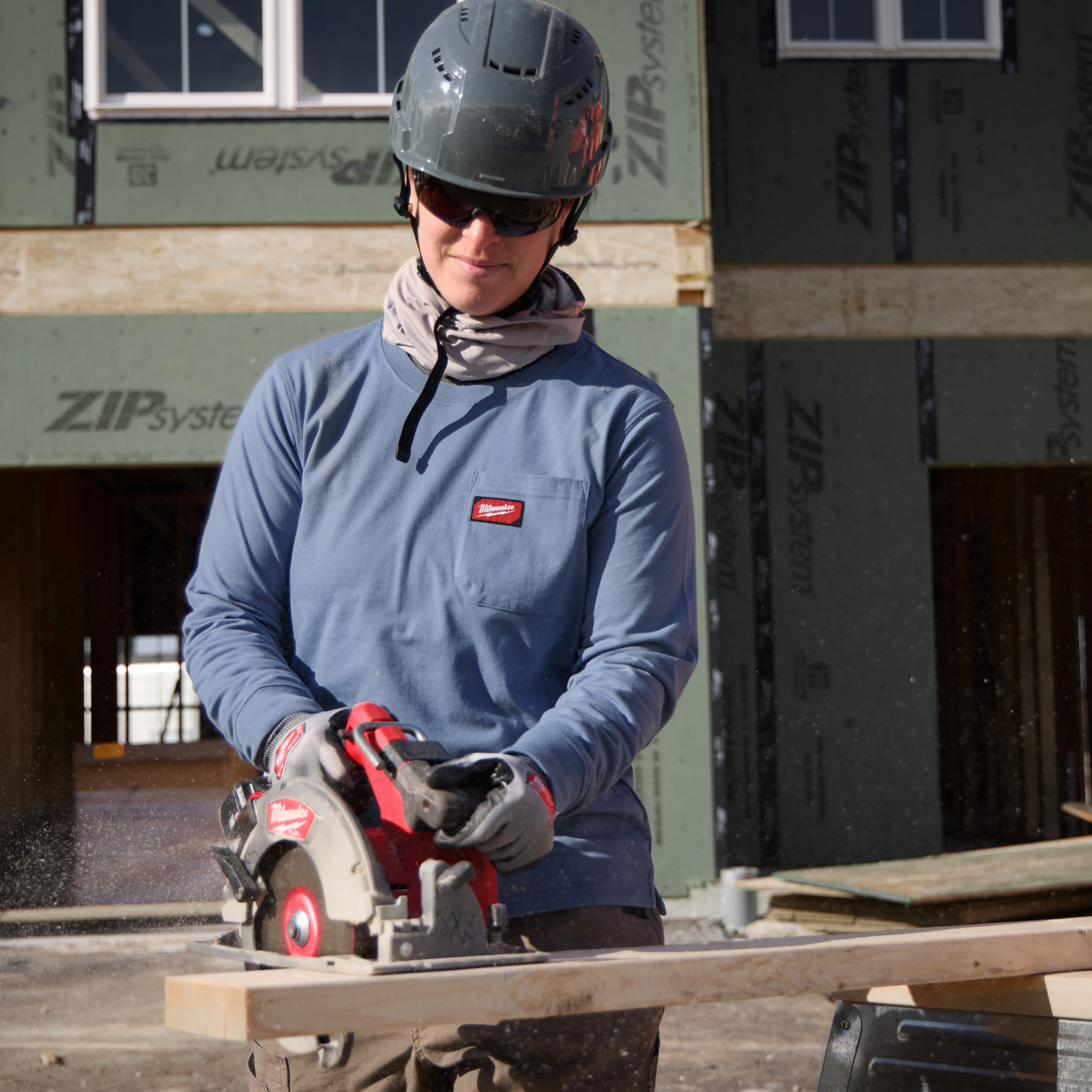 Milwaukee Tool Facebook ad: Constructed With Durable Reliable Fabric.