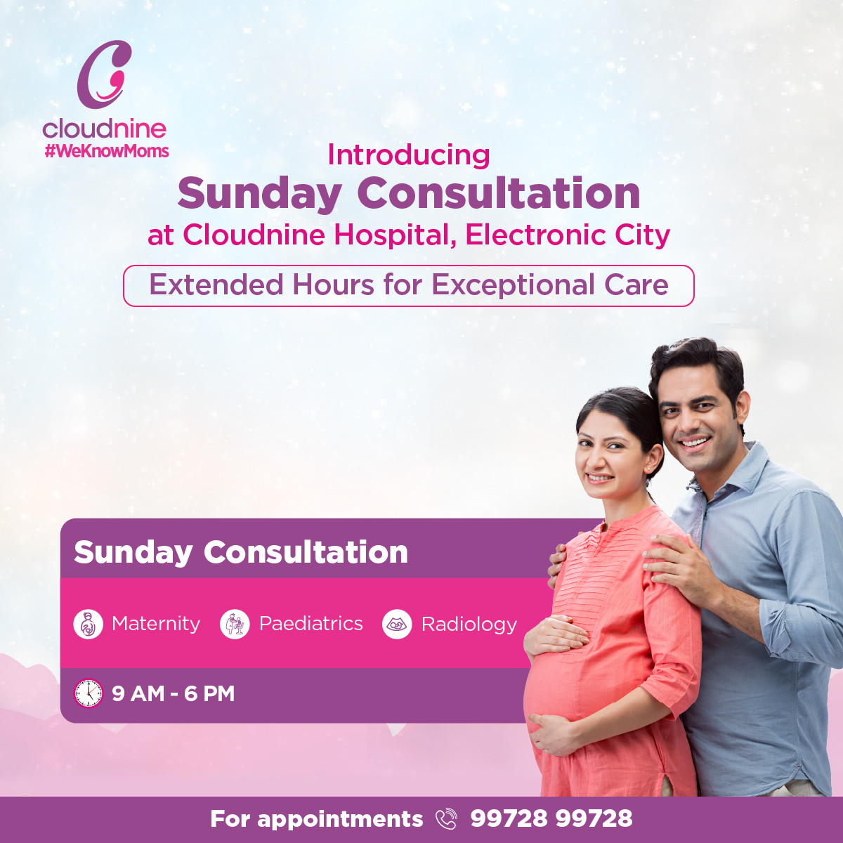 Cloudnine Hospital - Electronic City Facebook ad: Your Sunday, Now for Your Health