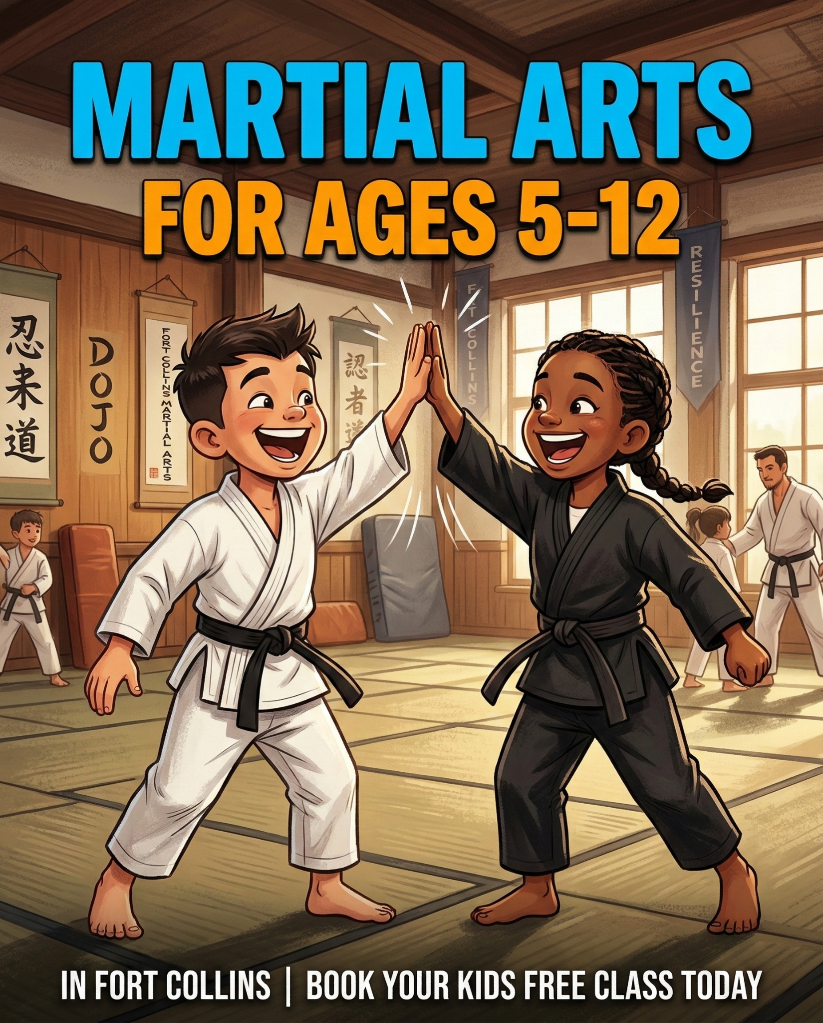 Total Ryu Martial Arts Facebook ad: Free Kids Martial Arts Class in Fort Collins