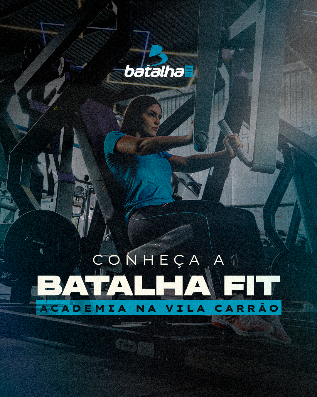 Batalha FIT Facebook ad: Chega de treinar em um espaço apertado, cheio…