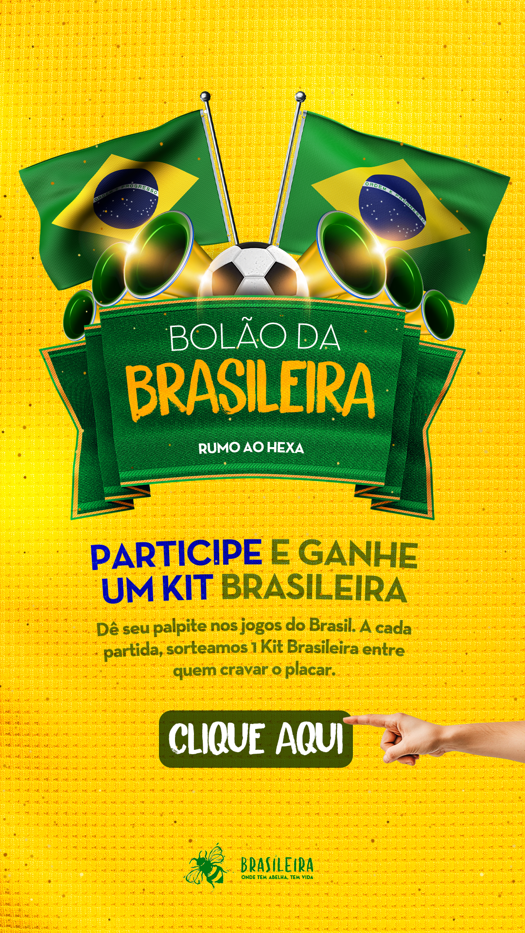 Apiário Brasileira Facebook ad: Torça pelo Brasil. Leve mel pra casa!